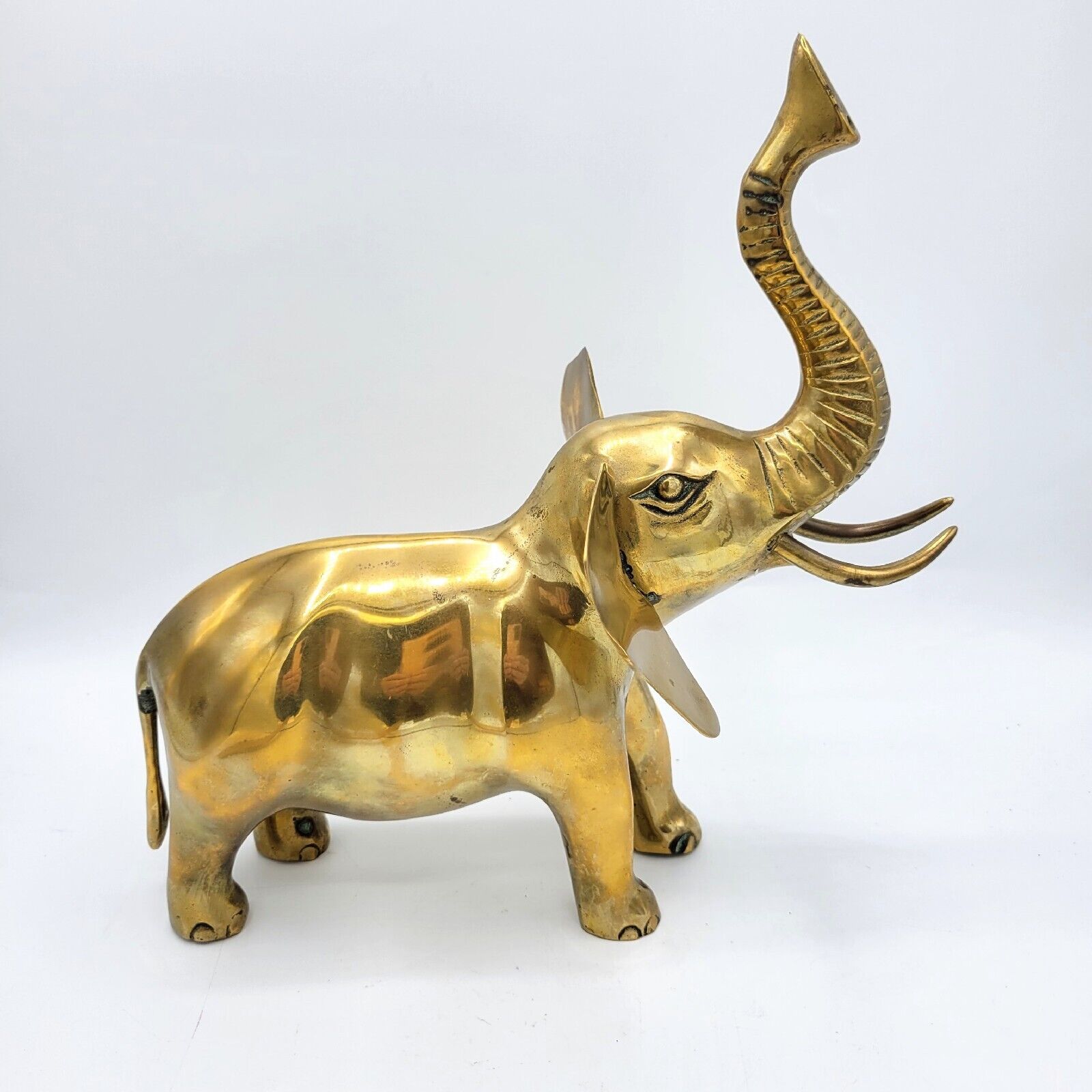 MCM Decor Brass Elephant Pachyderm Large  Figure 12\