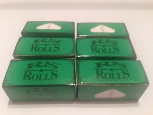 6 Boxes RS Rolls Cigarette Rolling Papers 1 1/4 10' Long (RS Rolls Green)