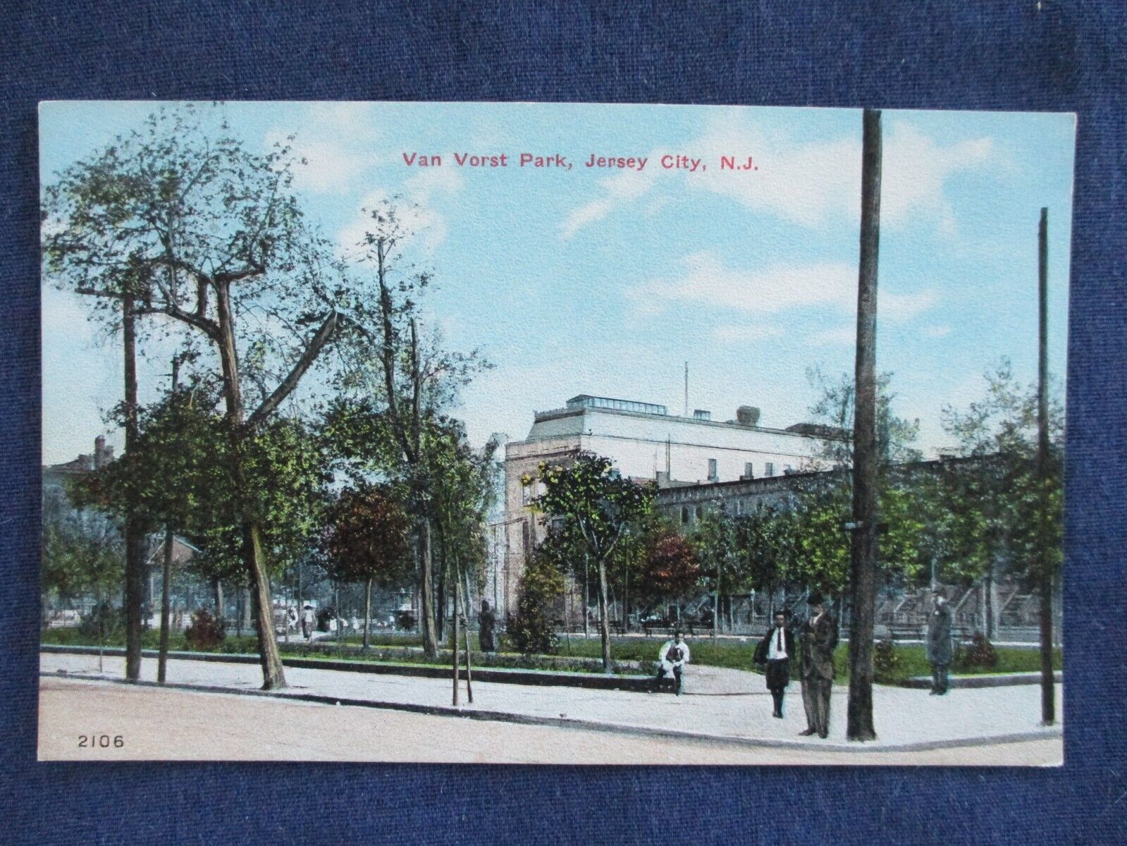 1910s Jersey City New Jersey Van Vorst Park Postcard