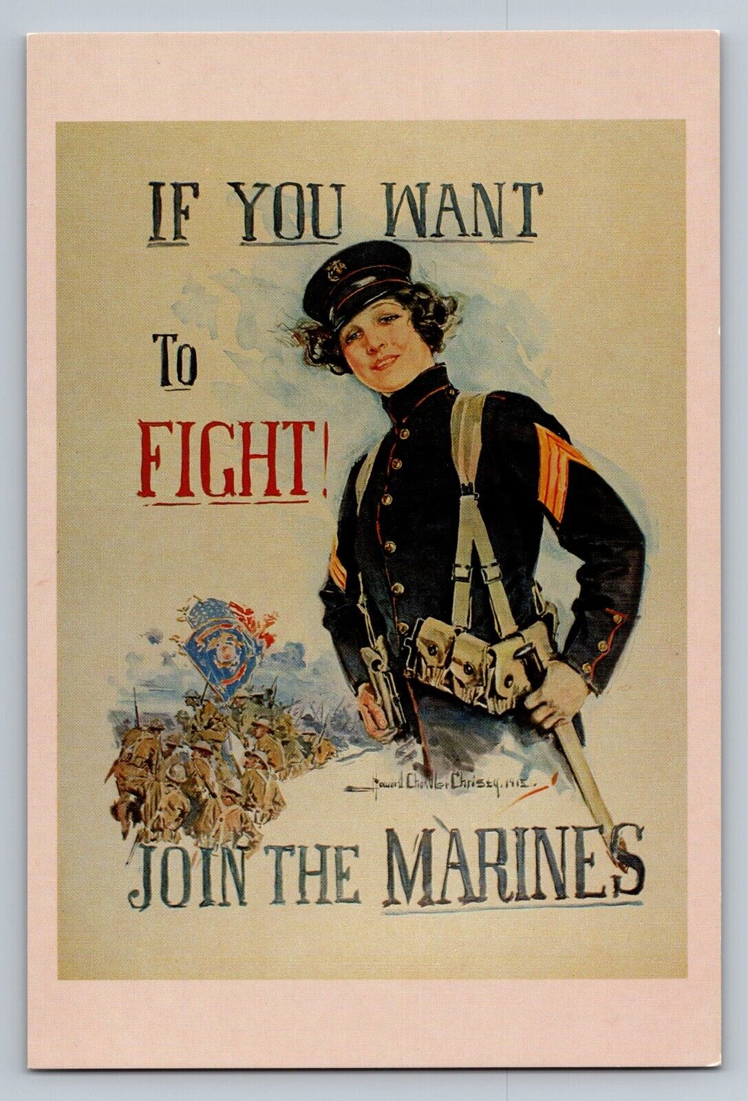 Postcard 6x4 - If You Want To Fight Join The Marines