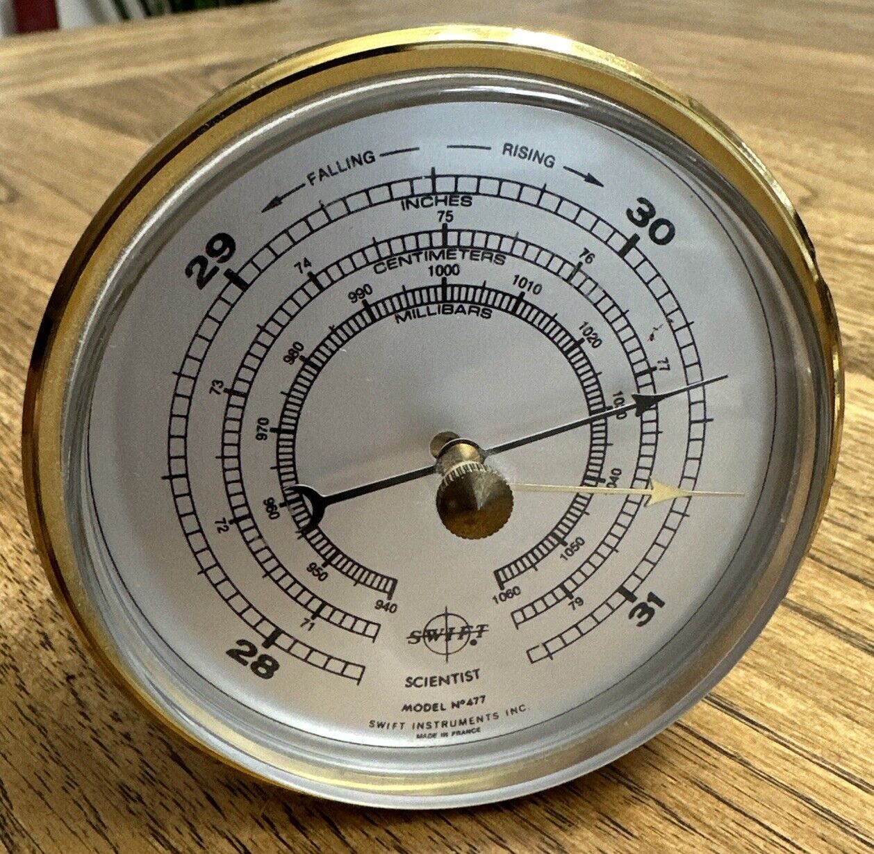 Rare Swift Instruments Scientist Model 477 Barometer Brass Made In France 11