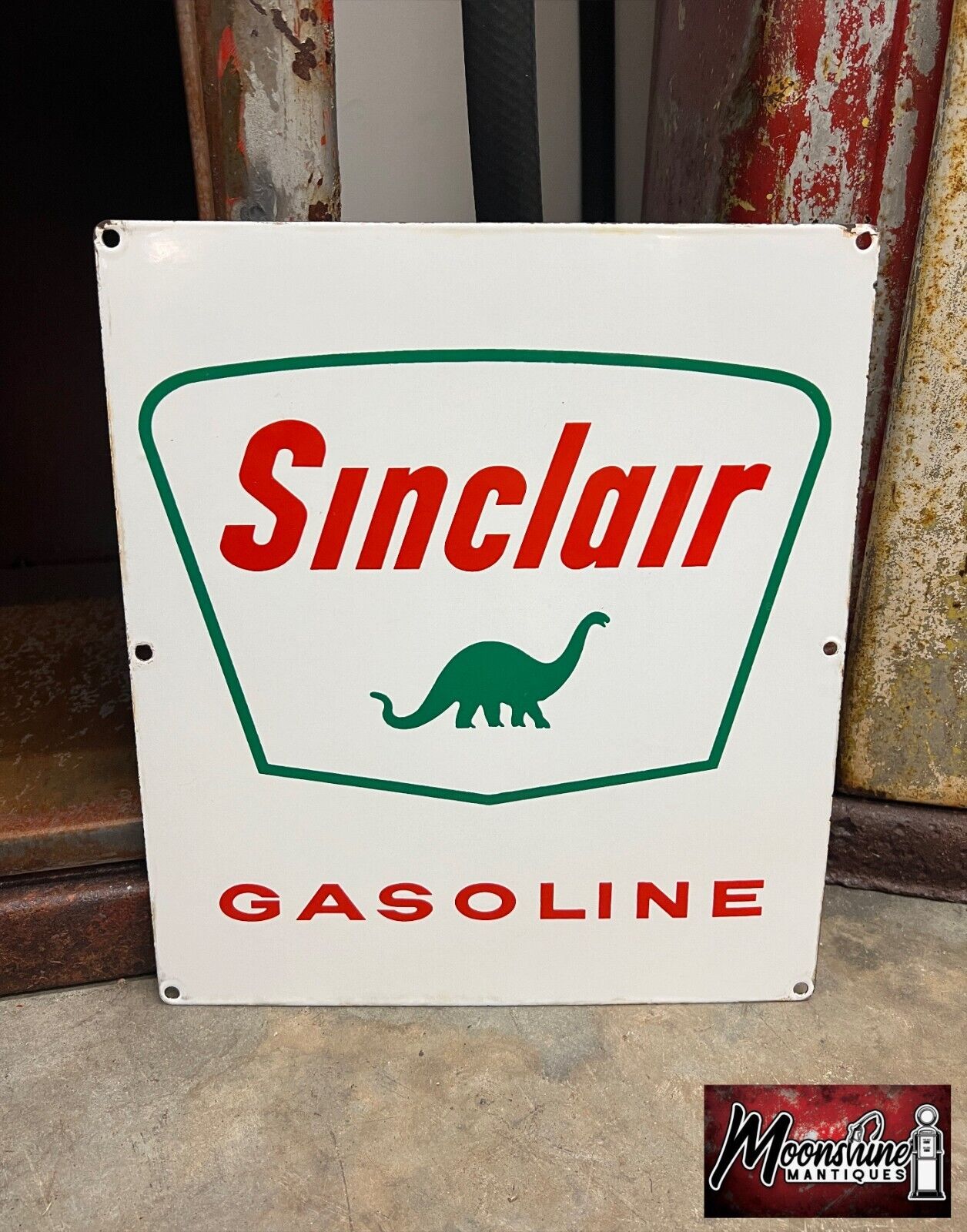 Original 1960’s SINCLAIR GASOLINE Porcelain Gas Pump Plate Sign - Gas & Oil #2