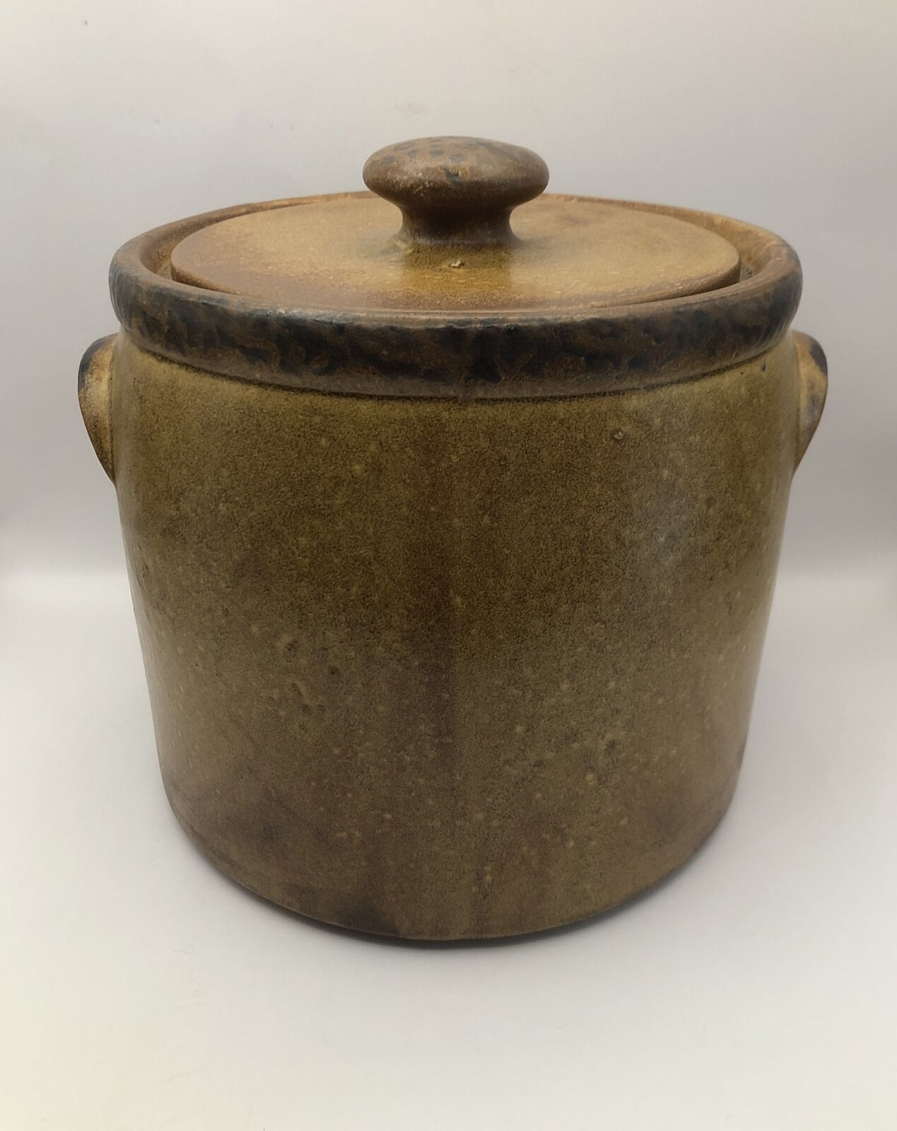 Vintage McCoy Canyon Mesa 1420L Brown Jar Canister Pot With Lid 7.75” Tall
