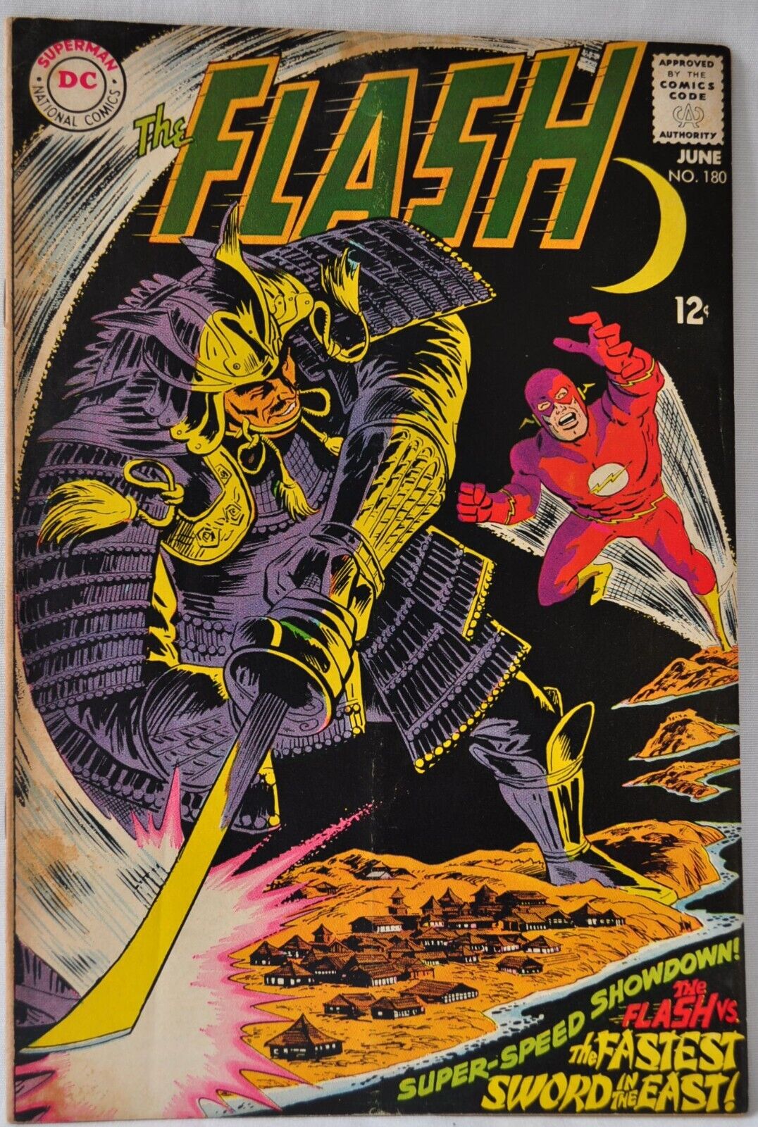 1968 DC Comics THE FLASH  #180 Key Issue 1st Samuroids Silver Age GD
