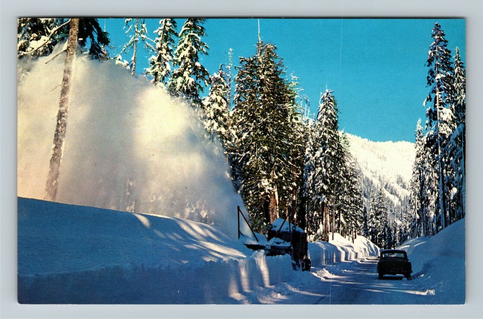 Arlington WA-Washington, Stevens Pass Highway, Snow Removal, Vintage Postcard