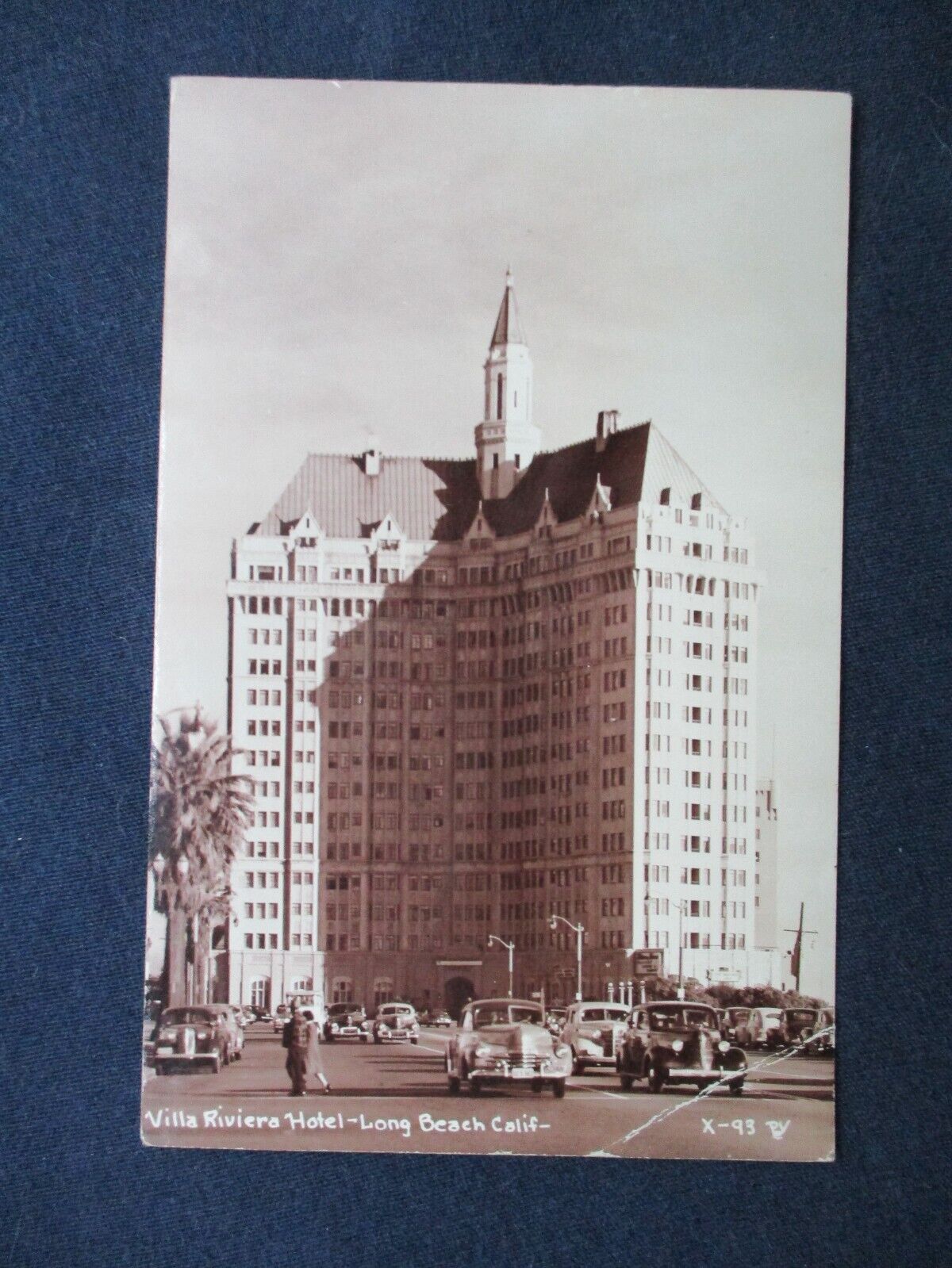 RP Long Beach California Villa Rivera Hotel 1940s Postcard
