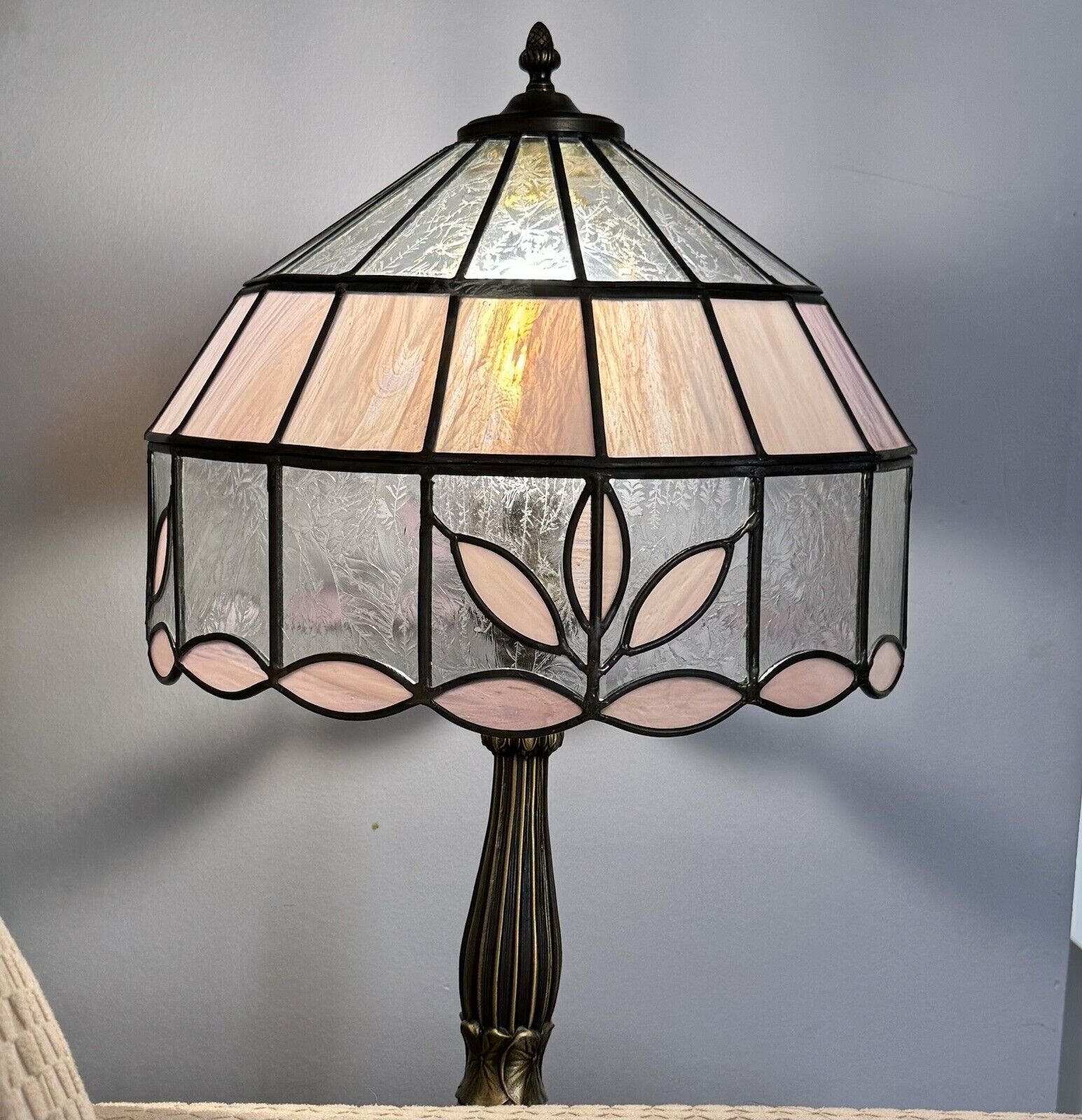 Vintage Stained Glass Lamp 