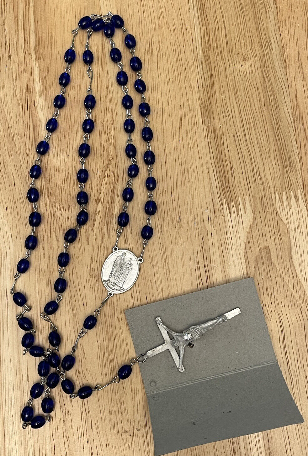 Catholic Mass Holy Rosary Beads Purple Glass Prayer Crucifix Brand New Sacred