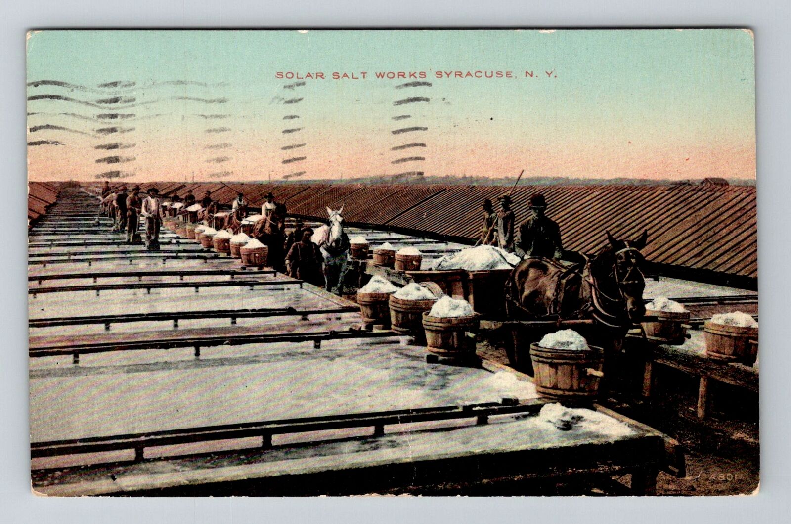Syracuse NY-New York, Solar Salt Works, c1912 Vintage Souvenir Postcard