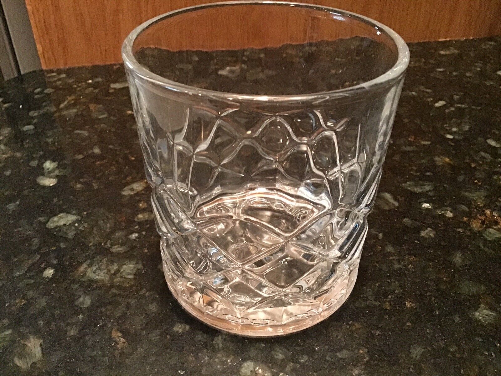 Courvoisier French Cognac Brandy Glass Cut Glass Embossed Bar