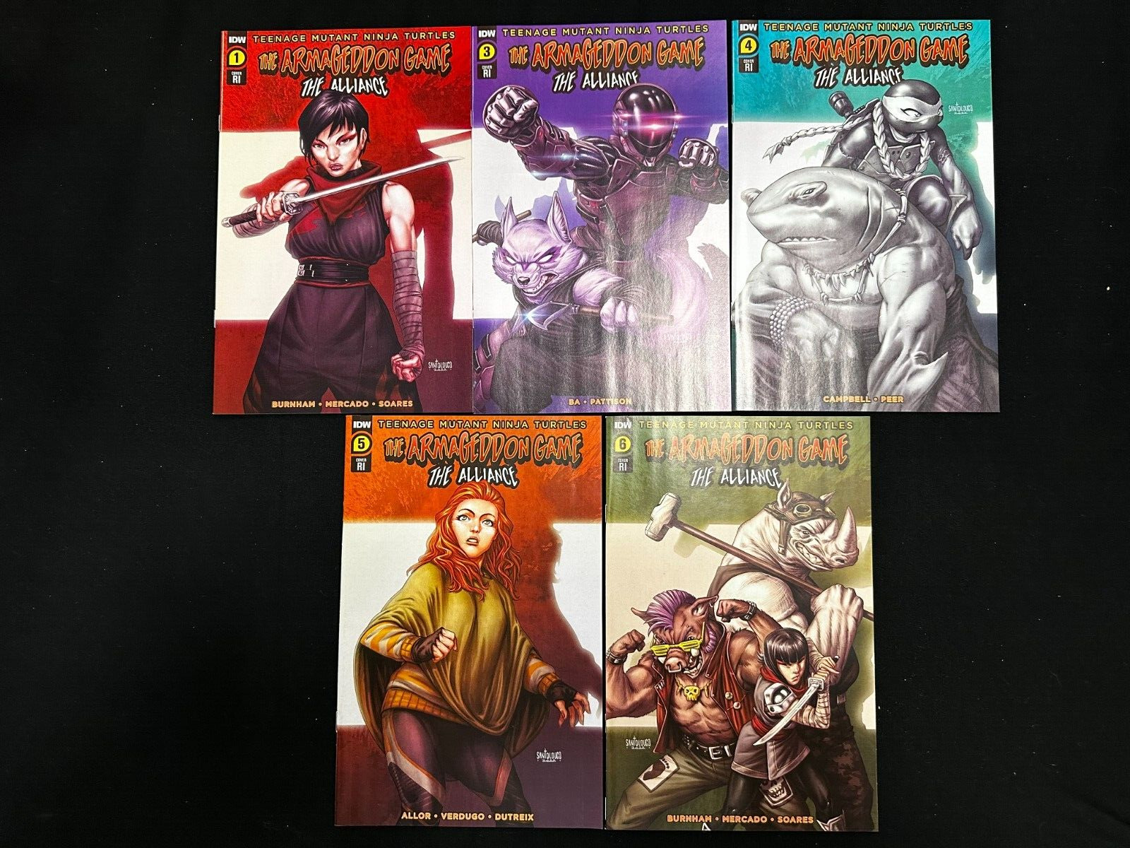 TMNT Armageddon Game The Alliance #1,3-6 All 1:10 Incentive Covers IDW Eastman