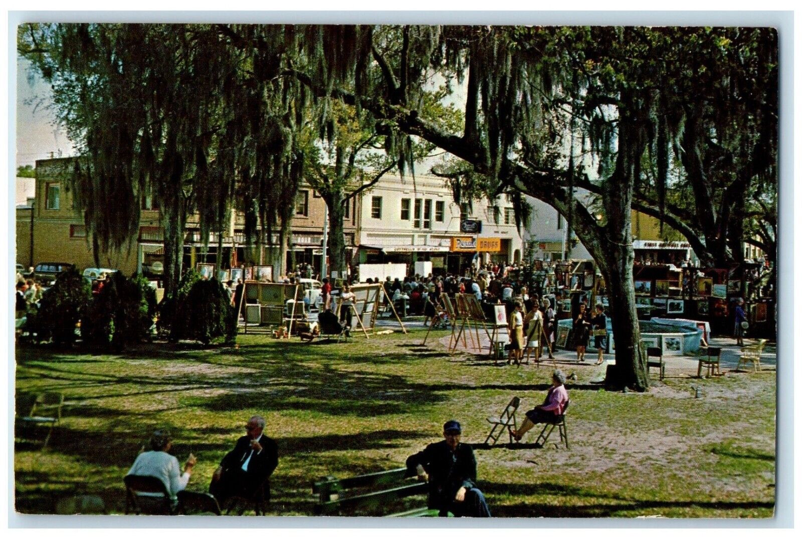 c1950\'s Central Florida Sidewalk Arts Festival Winter Park Florida FL Postcard