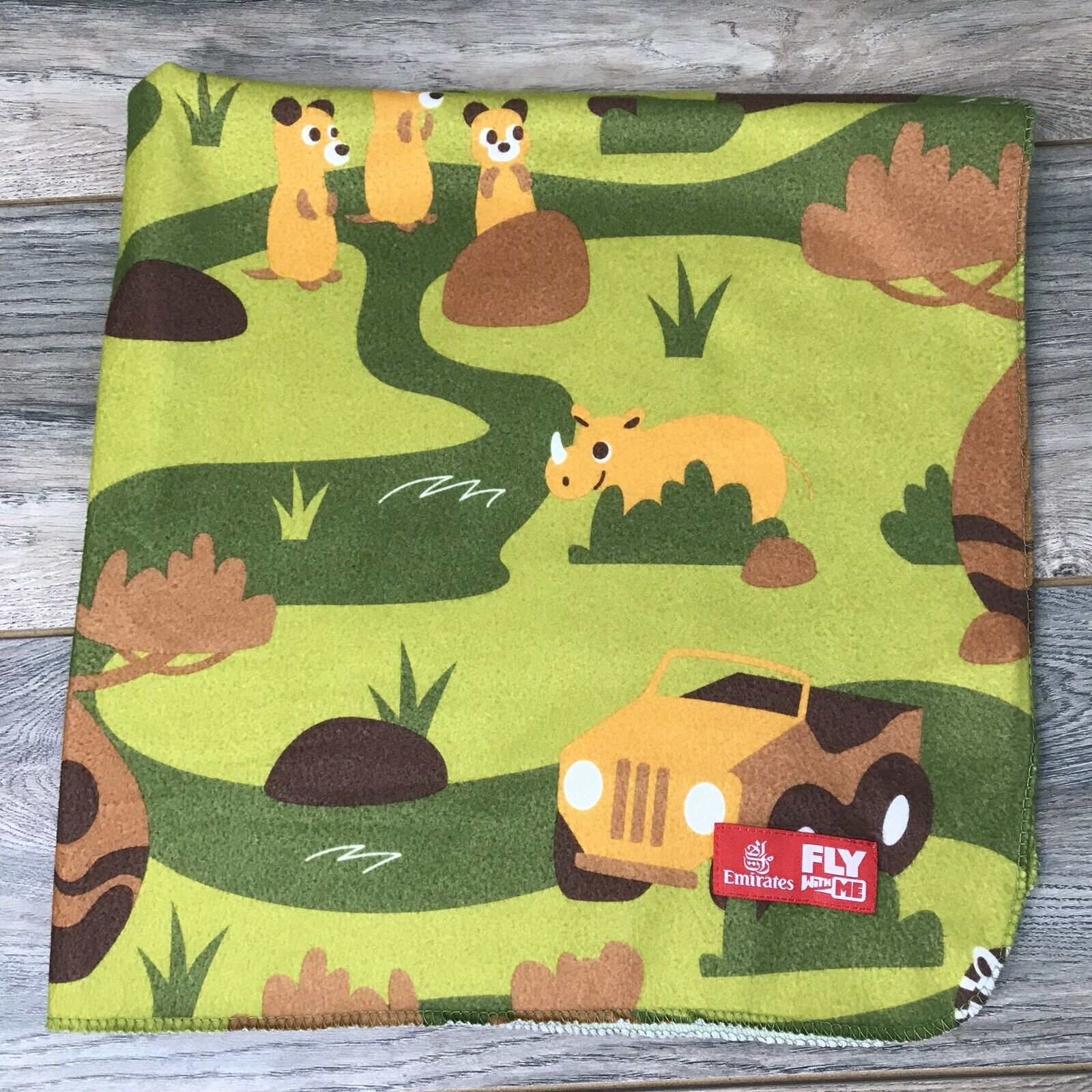 Emirates Fly With Me Animals Baby Kids Blanket Green Multicolor