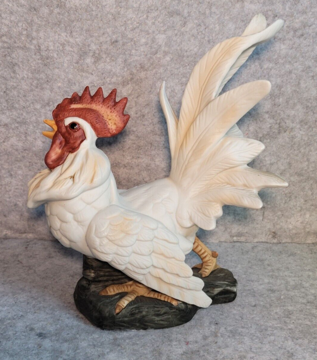 Ceramic Rooster Vintage Farmhouse Decoration Figure. Chicken. Rustic Barn