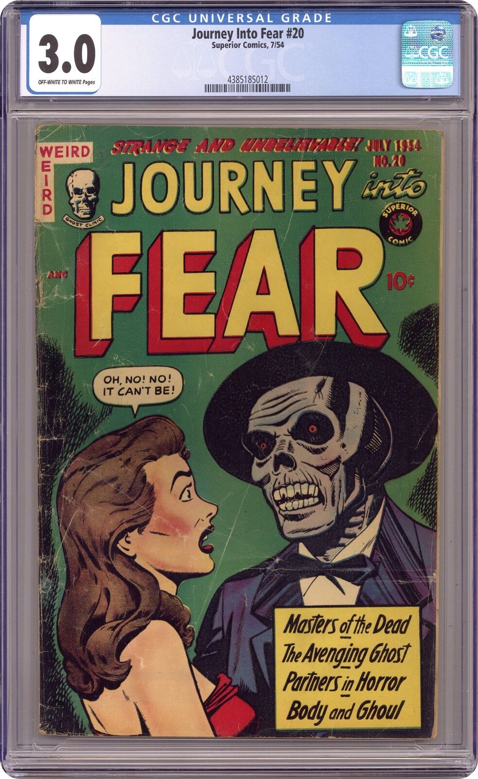 Journey into Fear #20 CGC 3.0 1954 4385185012
