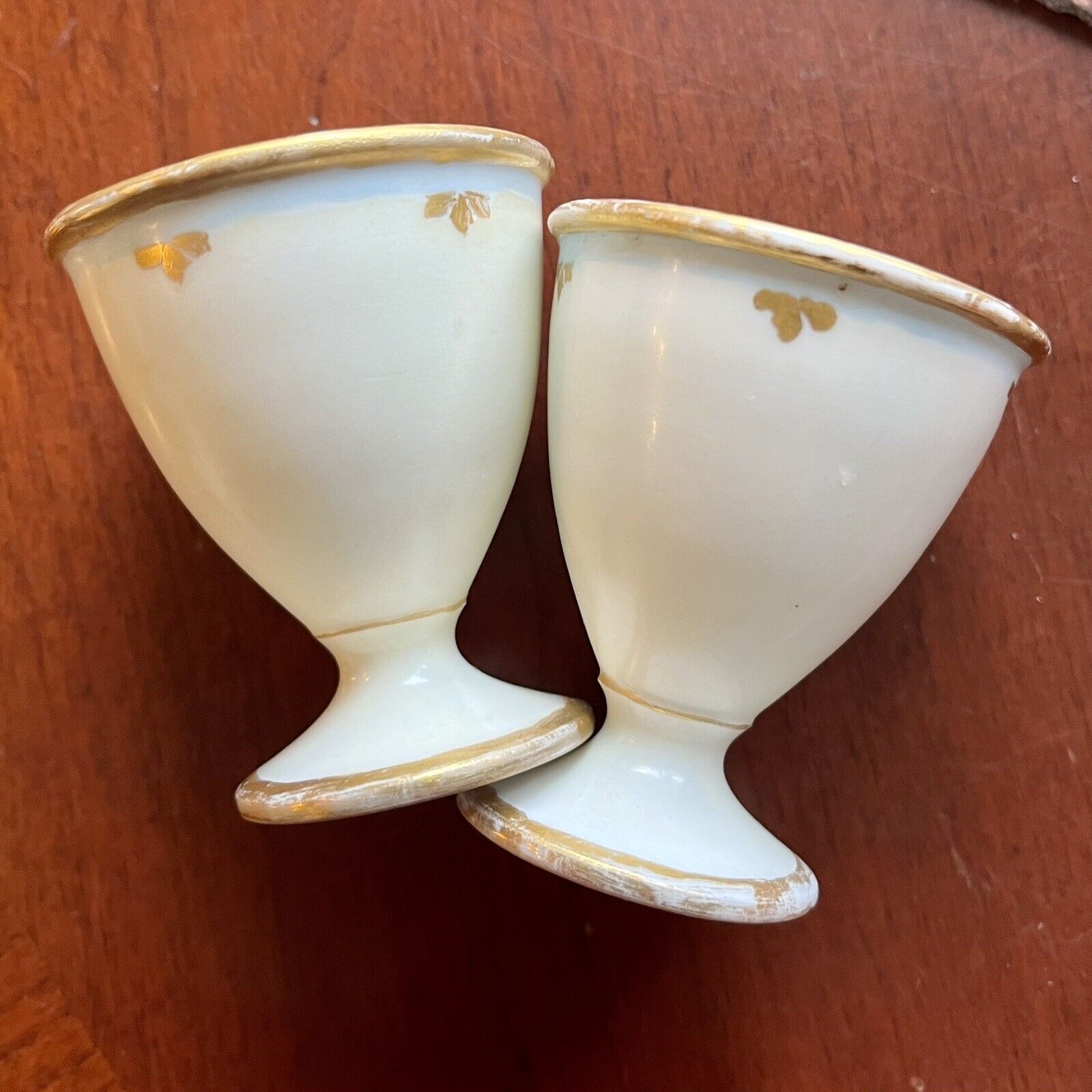 Antique  J.P.L France Porcelain Egg Cups Jean Pouyat Limoges