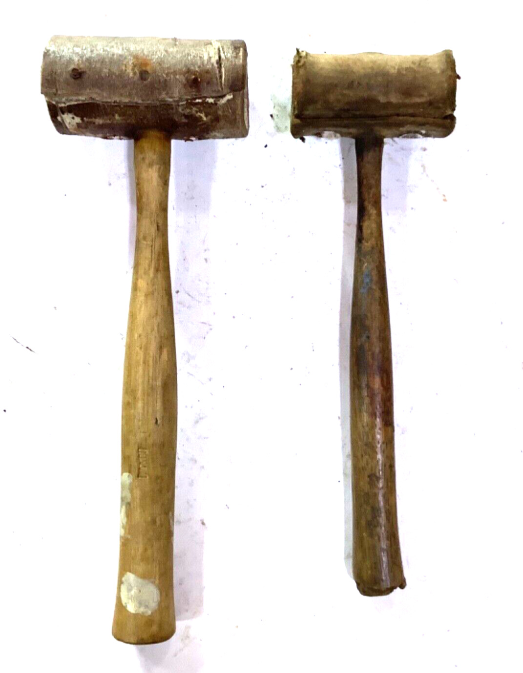 Two old rawhide soft blow mallets