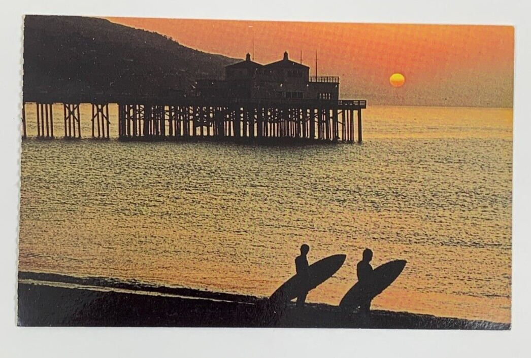 When the surf is up at Malibu Beach at Sunrise California Postcard 1979 Unposted