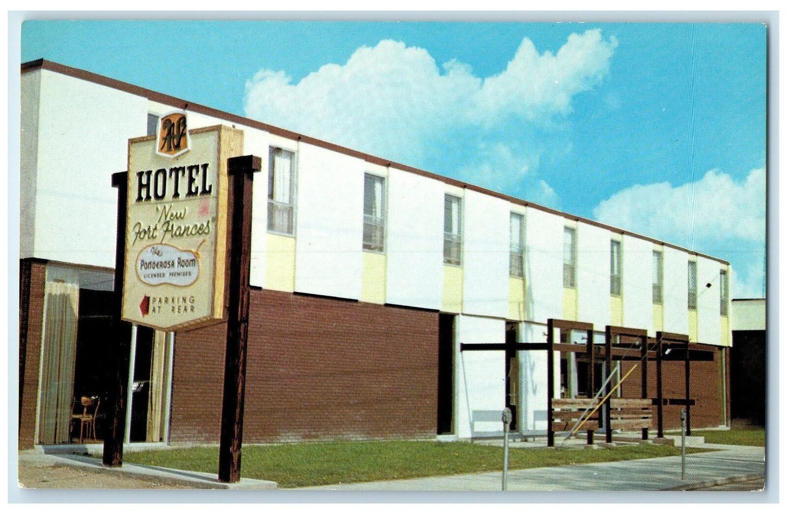 c1960's New Fort Frances Hotel Exterior Roadside Ontario California CA Postcard