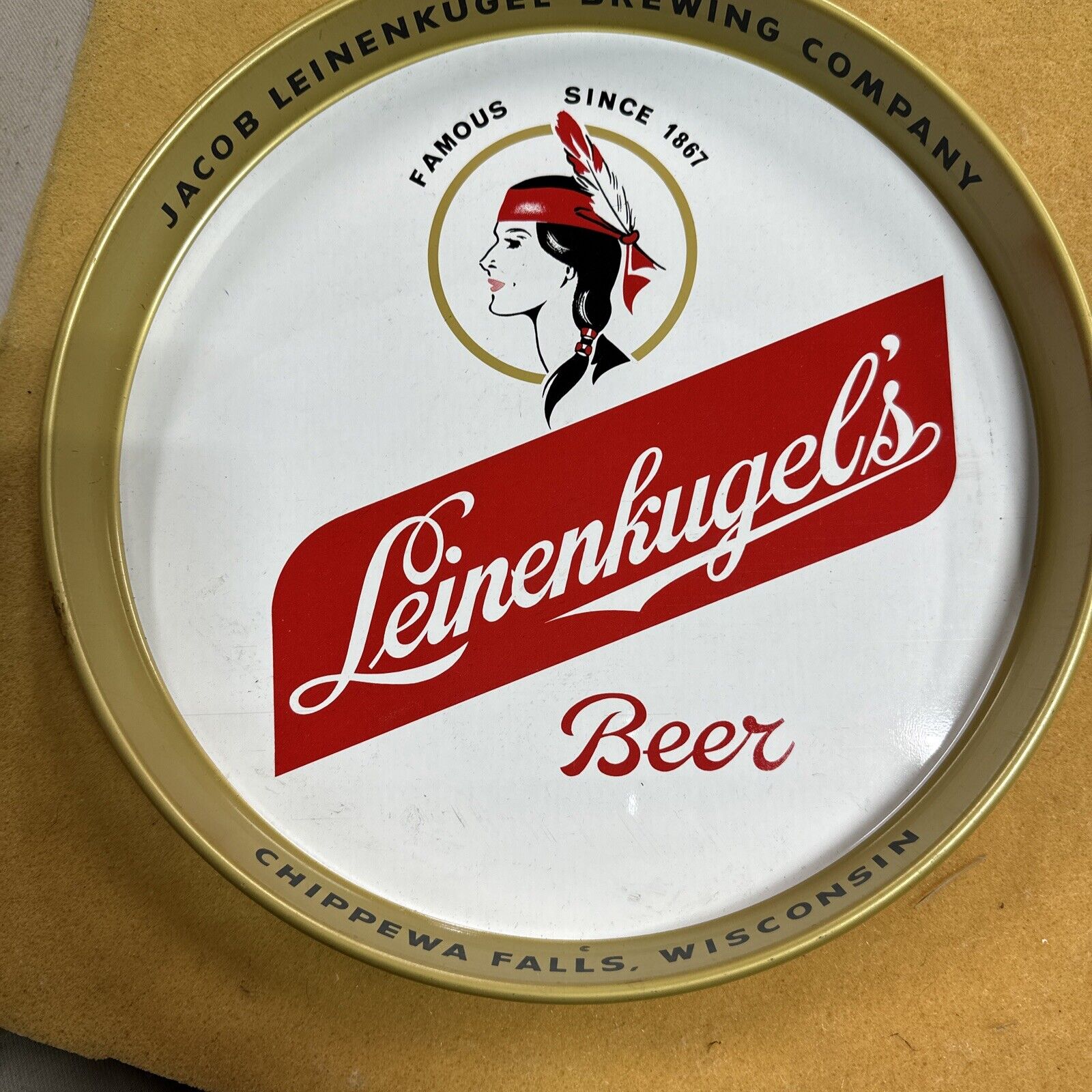 Leinenkugel\'s Beer Metal Serving Tray 1960\'s