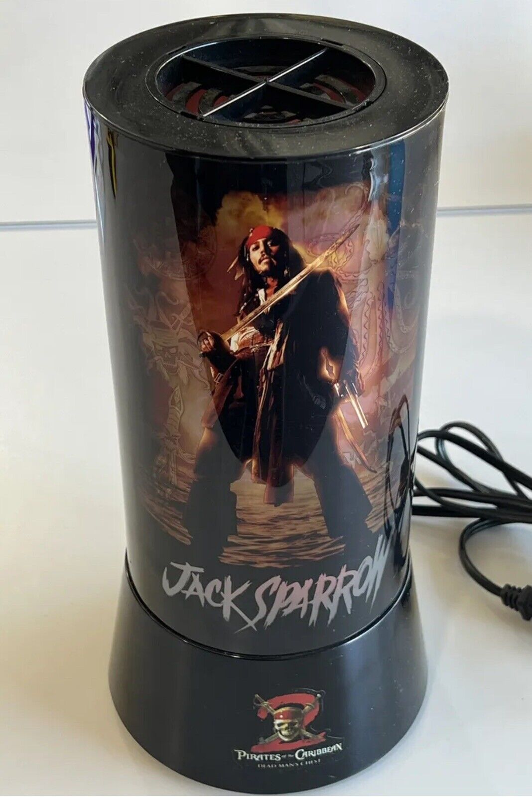 Jack Sparrow Pirates Caribbean Dead Man’s Chest Rotating Lamp Light Johnny Depp