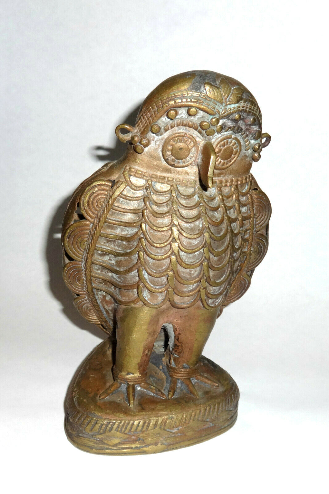 Philippines Bronze Antique T\'boli Tribal Owl Figure Metal Statue 1 of a kind