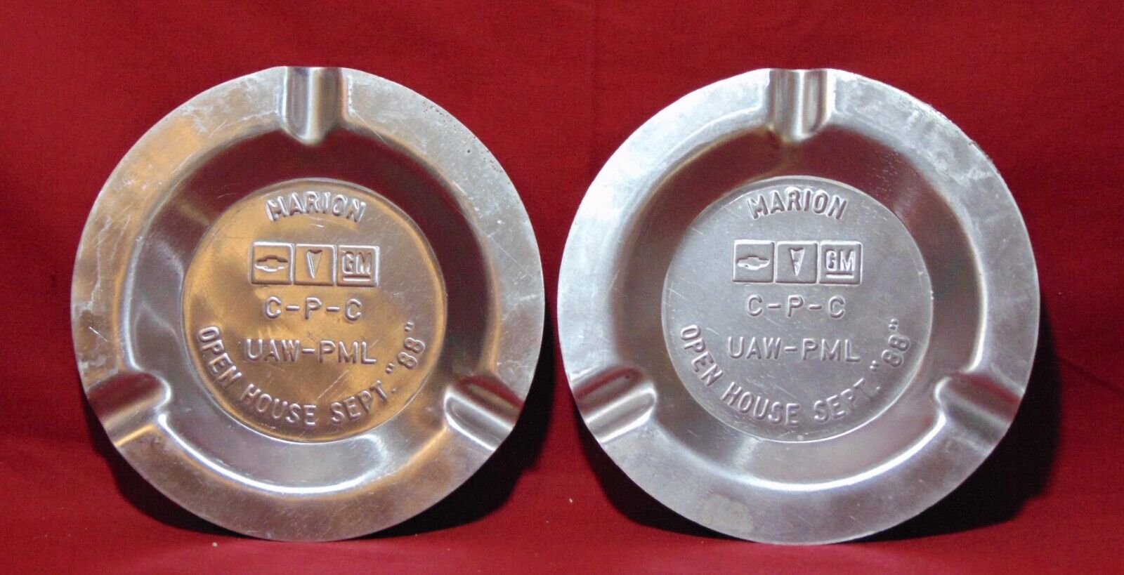 Ash Tray Pair - GM Stamping Plant  Marion, IN Chevy Pontiac Collectible