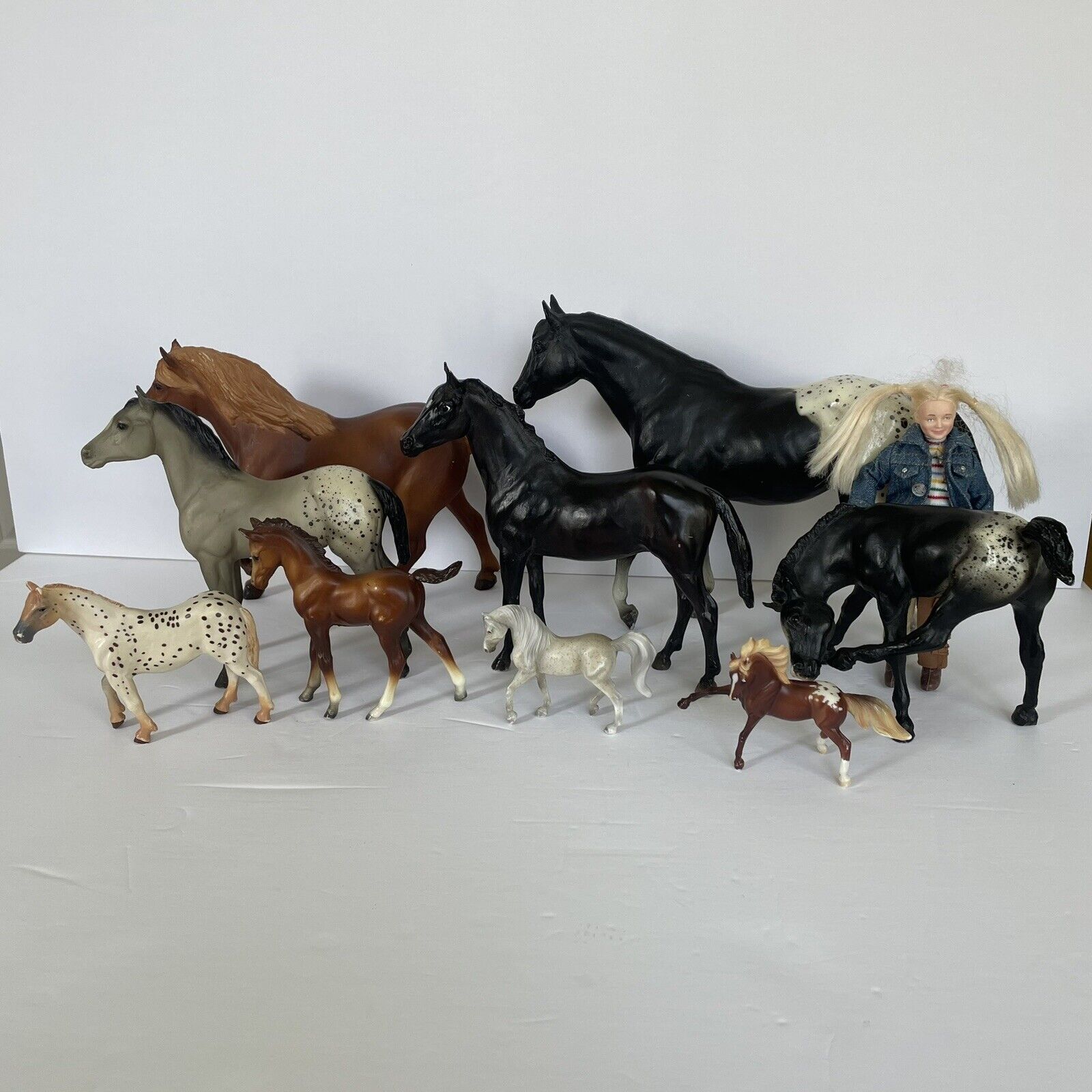 Breyer Horses Lot 9 Horses & Rider Appaloosa Large & Small