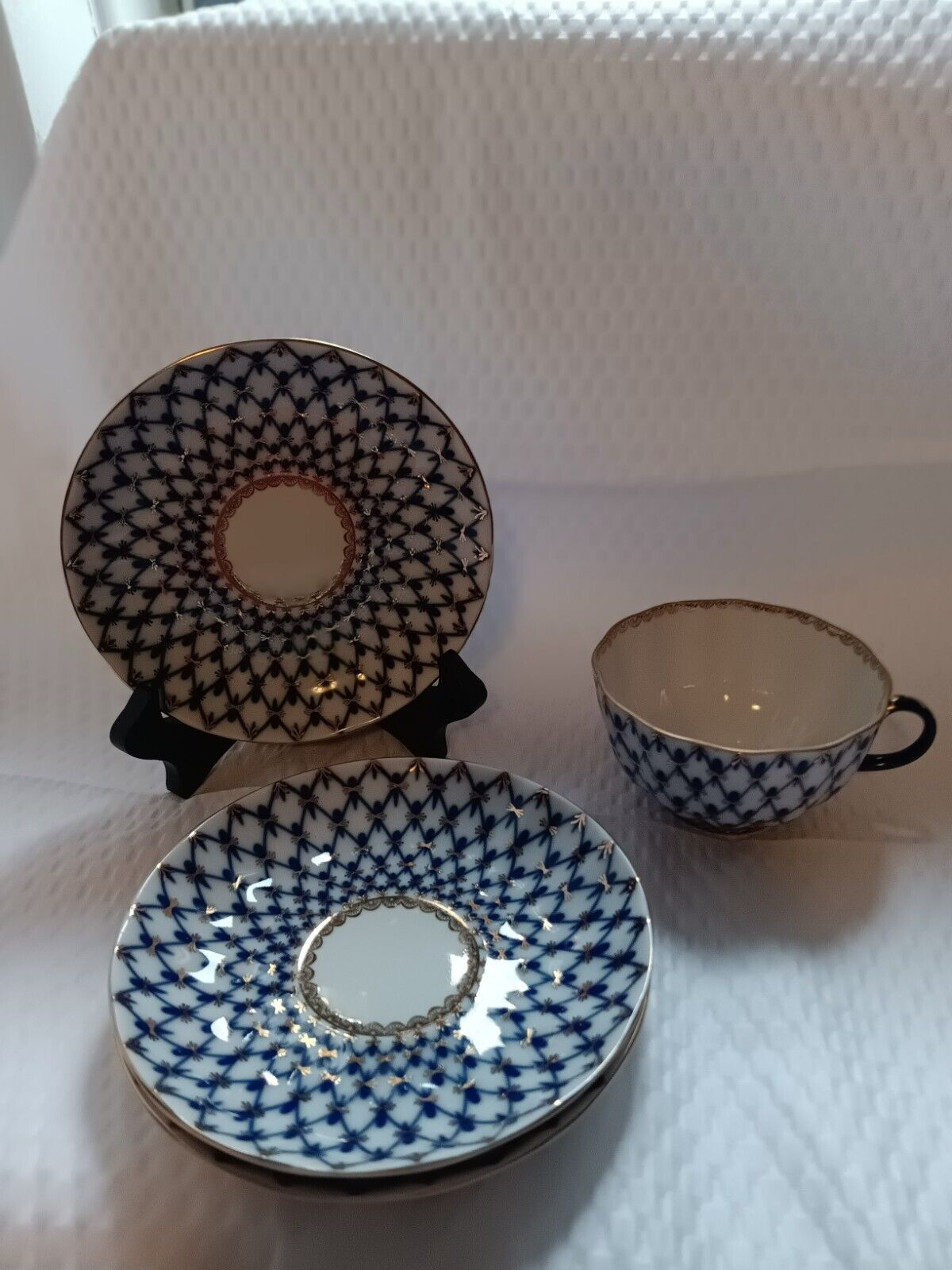 Vintage Russian Imperial Porcelain of St Petersburg Russia - Cup & 3 Saucers