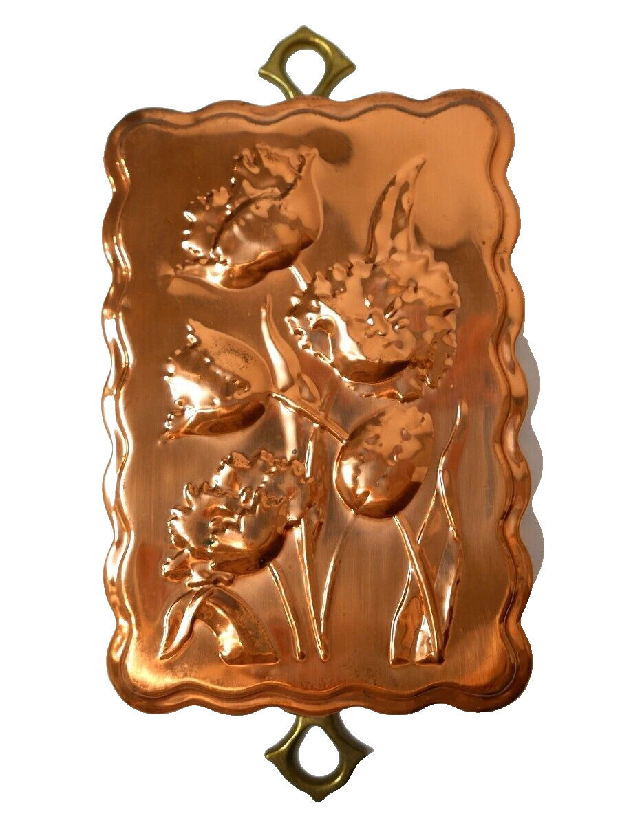 Vintage Rothchilds Copper Tin Lined Kitchen Floral Decor Mold Scalloped