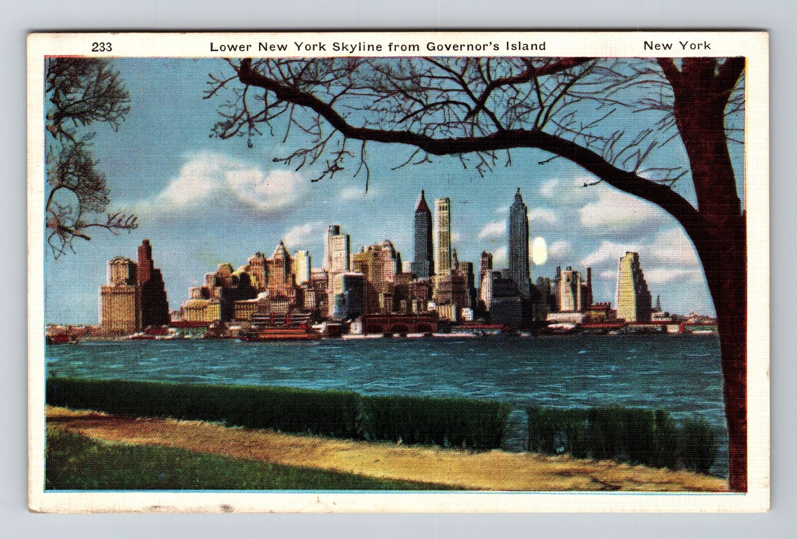 New York City NY, New York Skyline, Vintage Postcard
