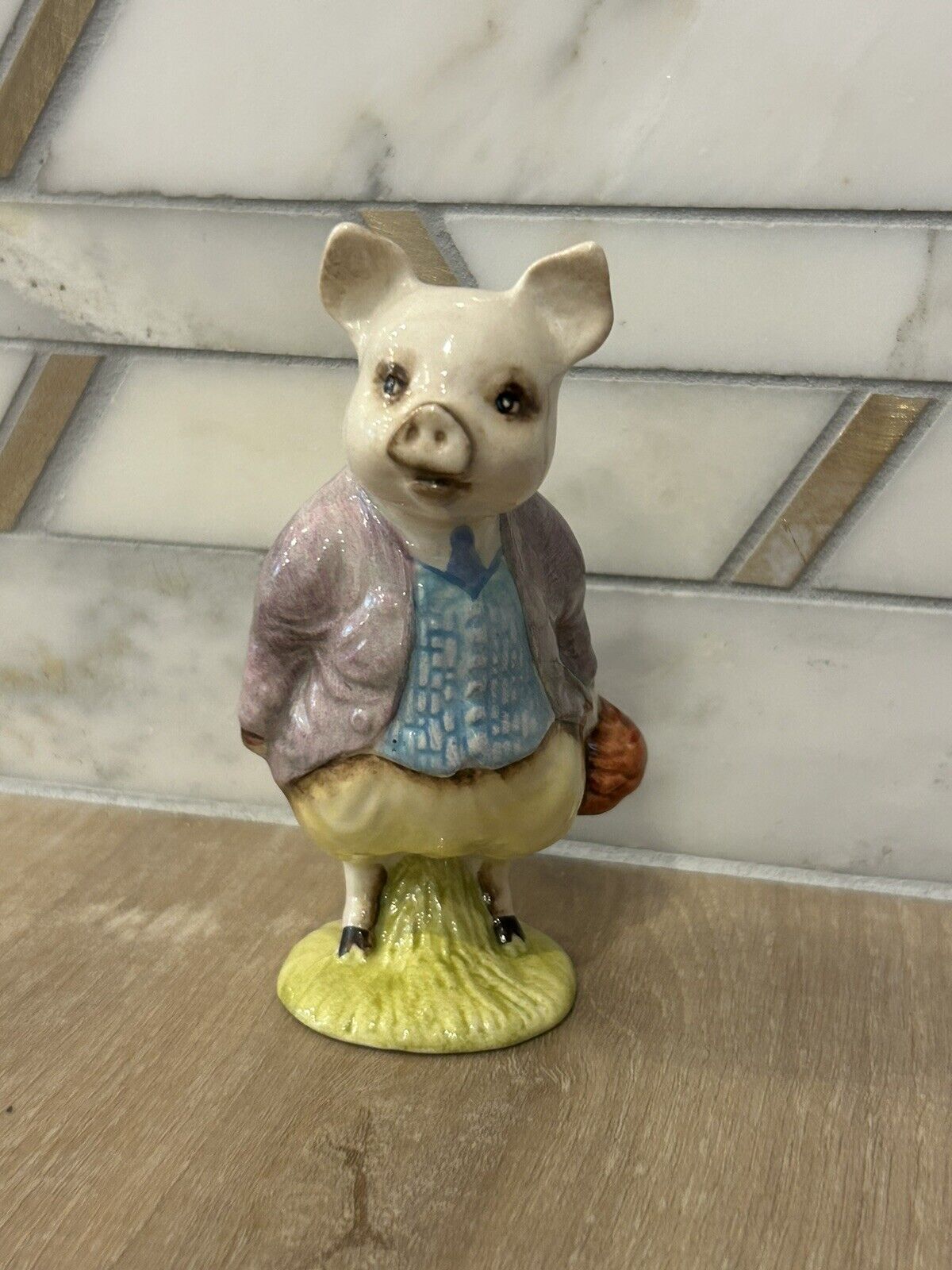 Vintage Rare Beswick England Beatrix Potter Pigling Bland Figurine 1956