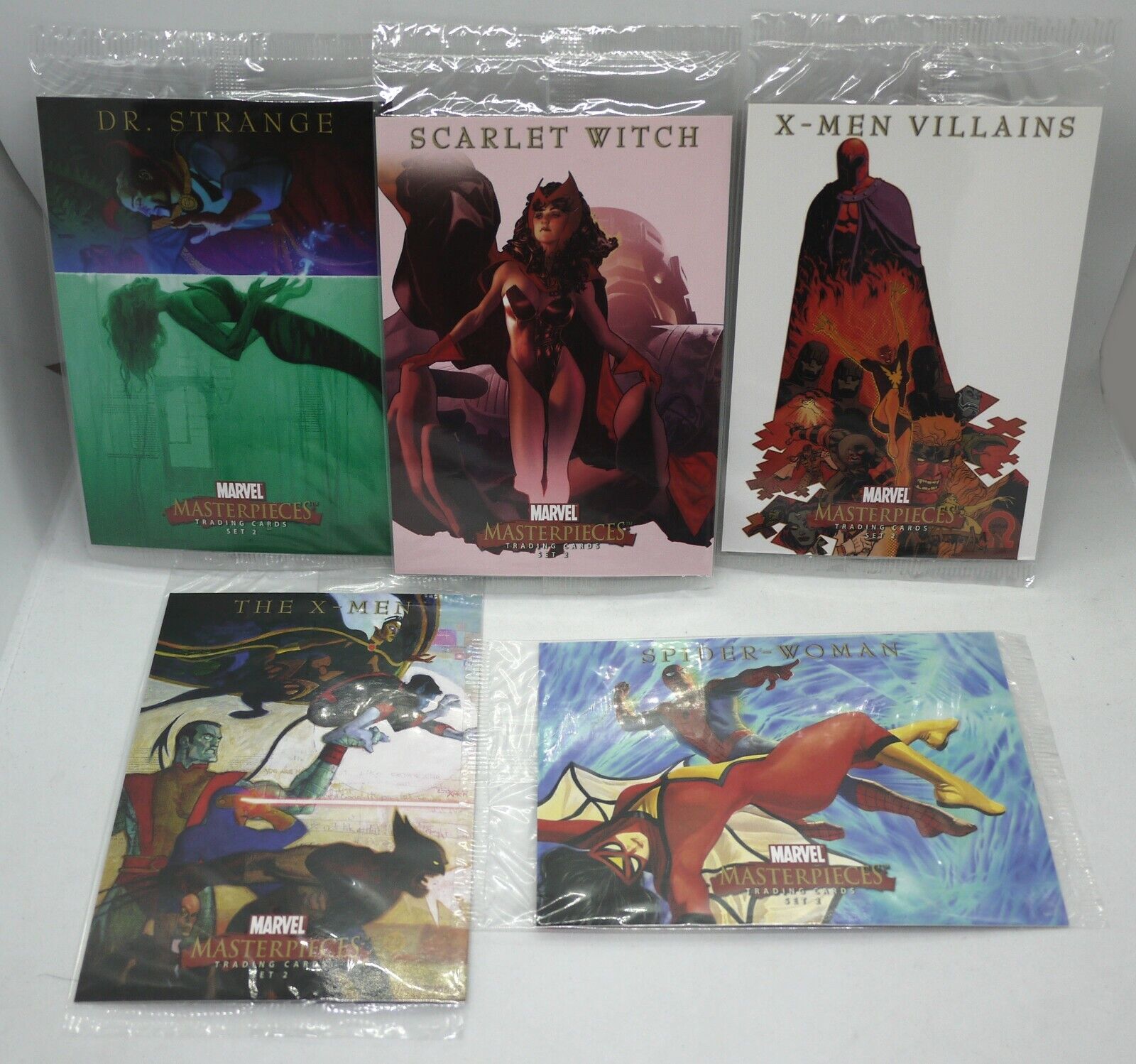 2008 UD/SKYBOX MARVEL MASTERPIECES 2 (5 SEALED CARDS) BOX TOPPER SET