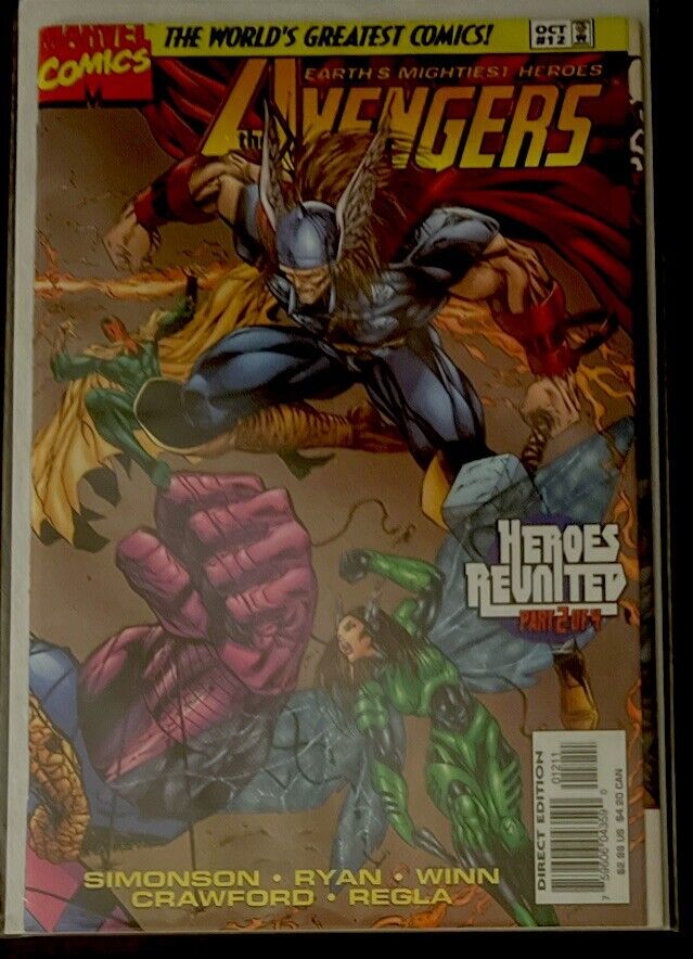 Avengers #12 NM 9.4 MARVEL COMICS 1997 HEROES REUNITED PART 2