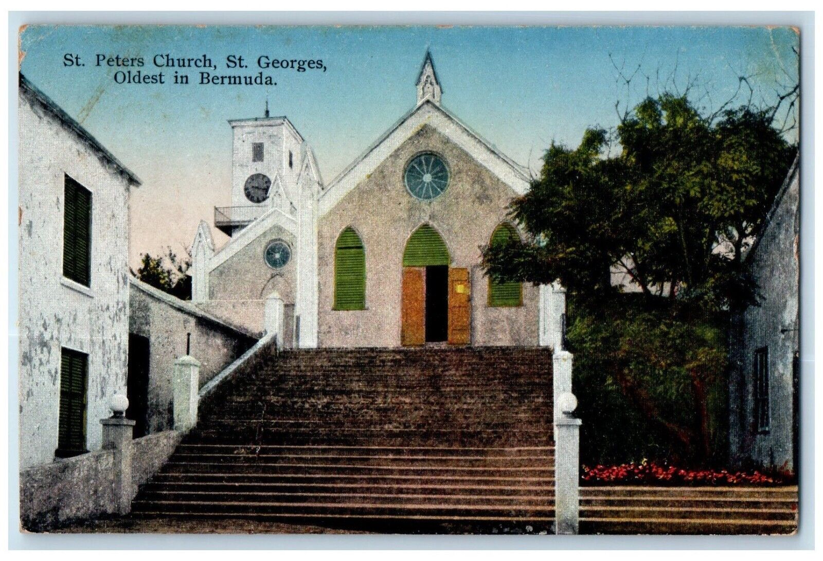 c1910\'s St. Peter\'s Church St. George\'s Oldest In Bermuda Antique Postcard