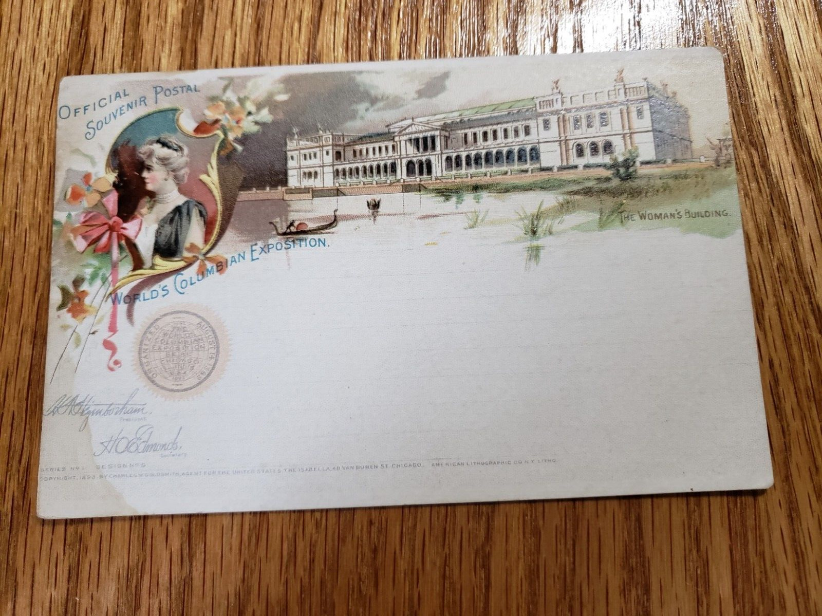 1893 World\'s Columbian Exposition Woman\'s Building Official Souvenir Postcard