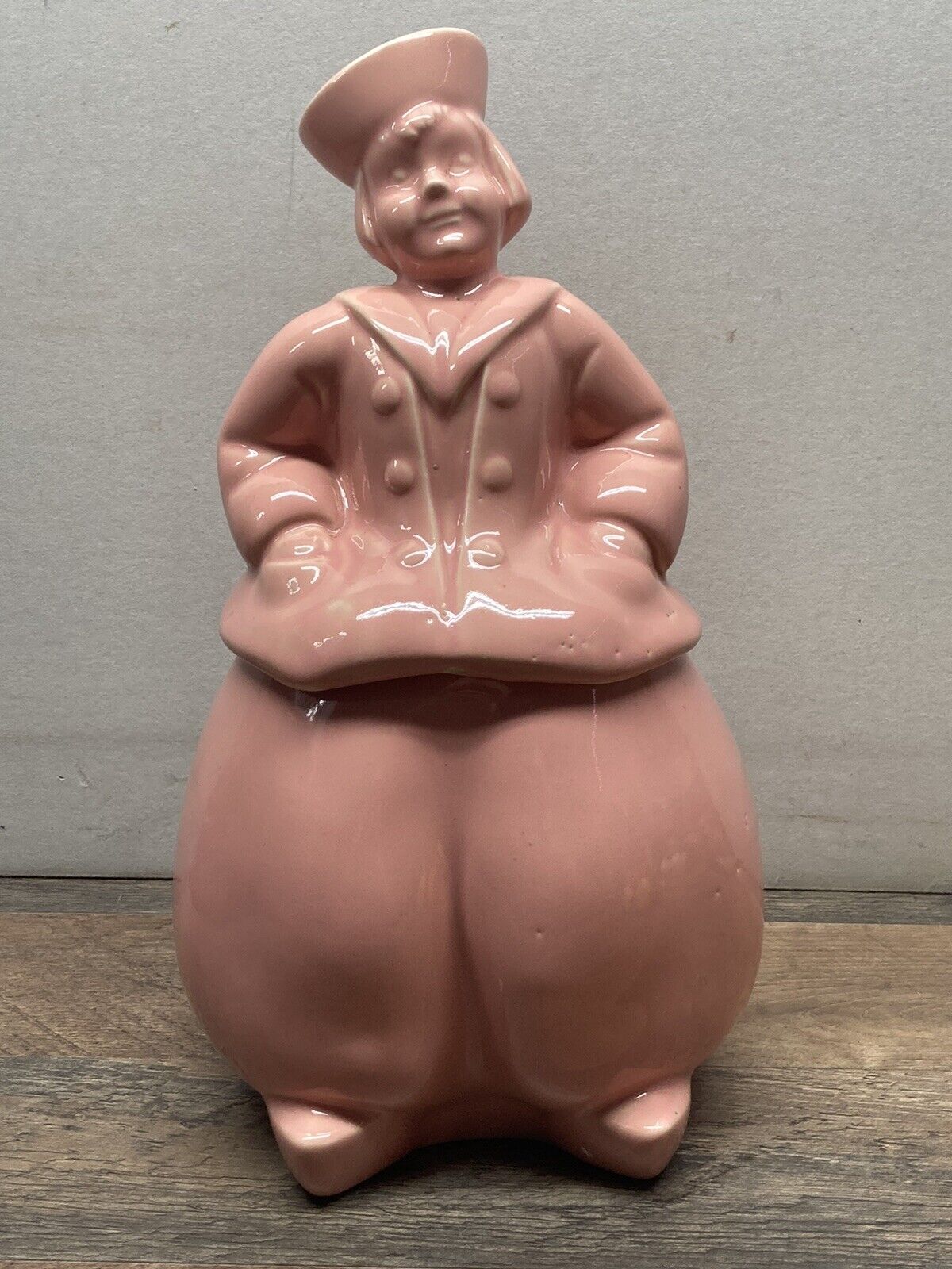 Vintage Pink Dutch Boy Cookie Jar Pottery Guild very rare