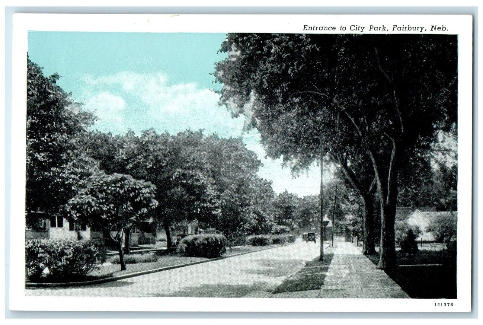 c1940\'s Entrance To City Park Fairbury Nebraska NE Unposted Vintage Postcard