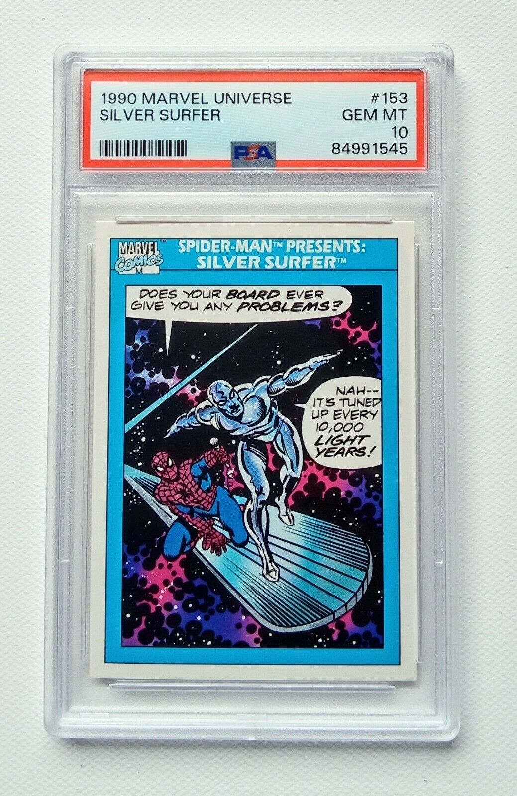 1990 Marvel Universe-Silver Surfer -#153-card PSA 10