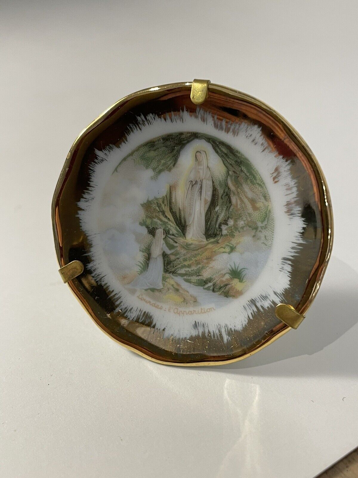 limoges - miniature plate - The apparition of the Virgin Mary