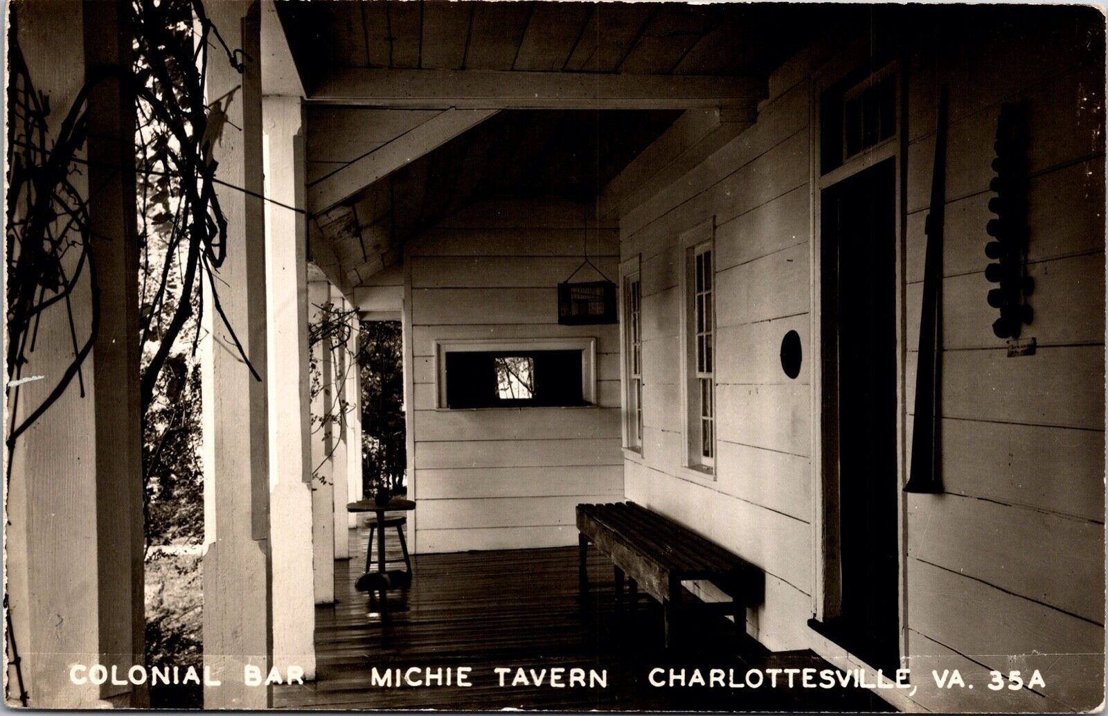 Michie Tavern Colonial Bar Charlottesville VA. RPPC Postcard 5S
