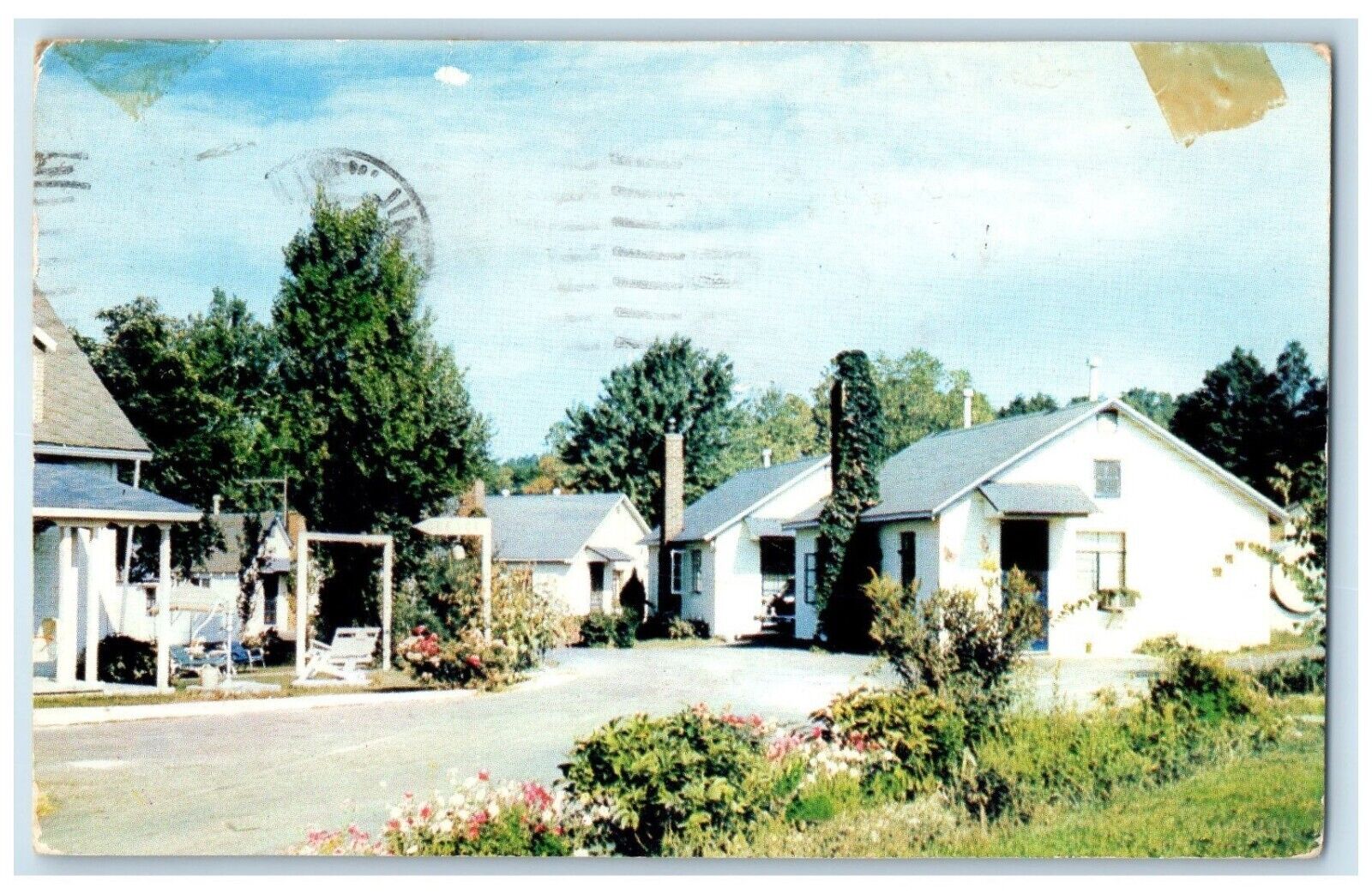 1956 Singing Pines Motel Nashville Indiana Acres State Roads IN Vintage Postcard
