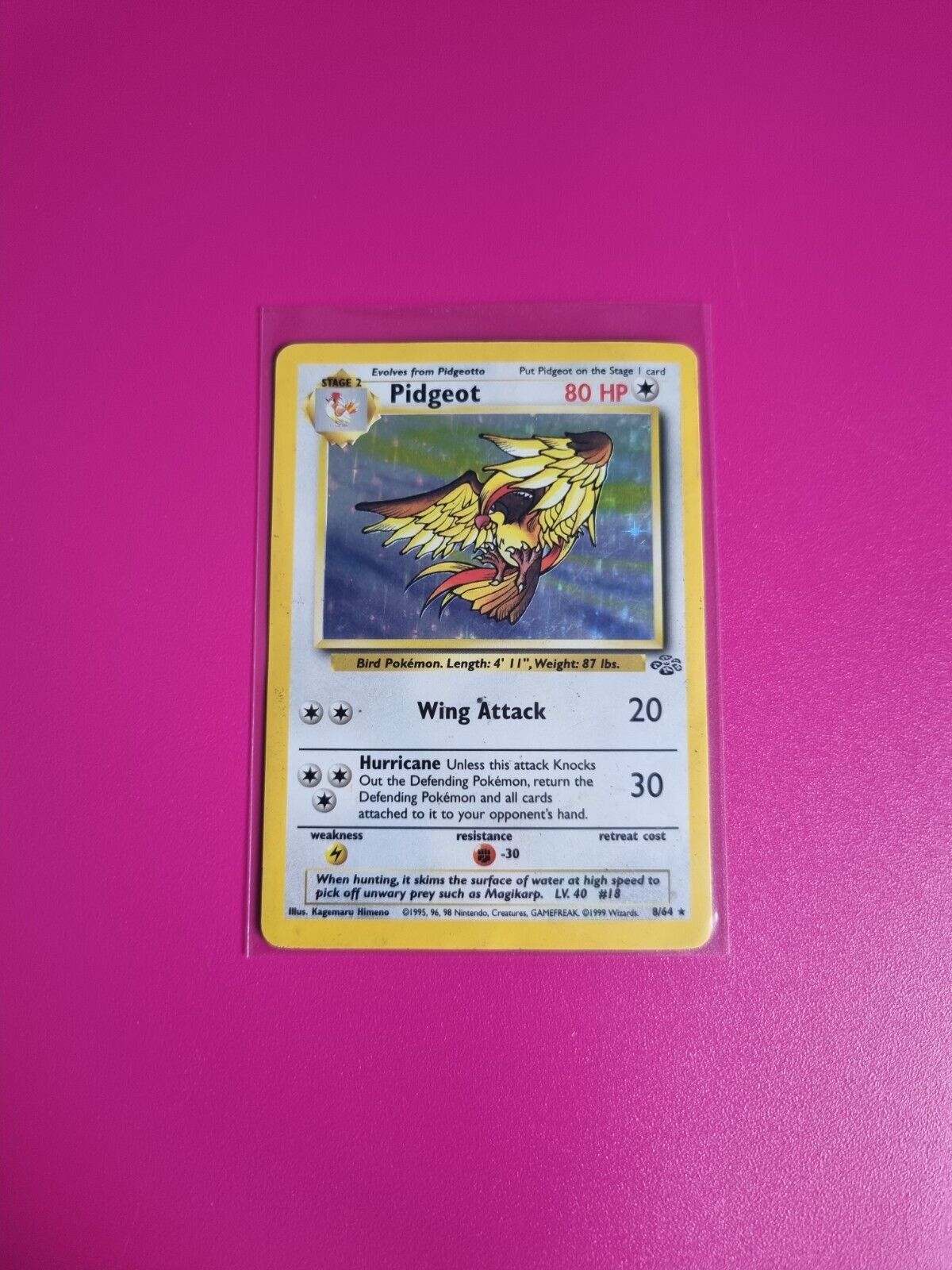 Pokemon Pidgeot Holo Jungle 8/64 Highly Played