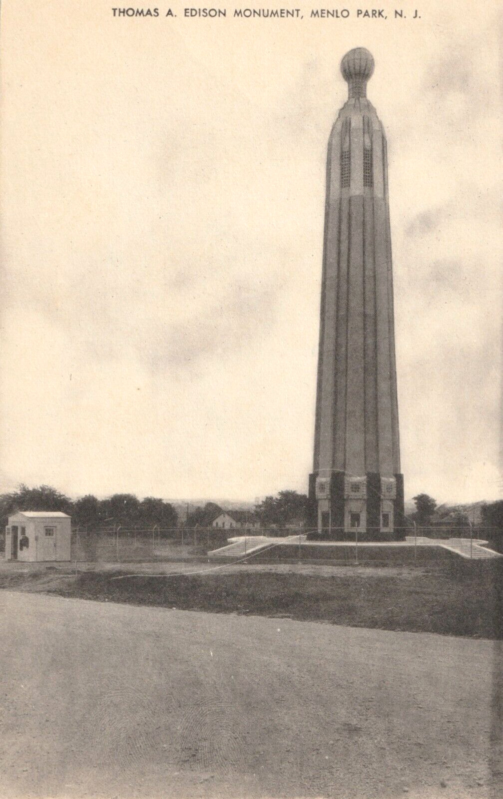 Thomas A. Edison Monument-Menlo Park, New Jersey NJ-antique unposted postcard