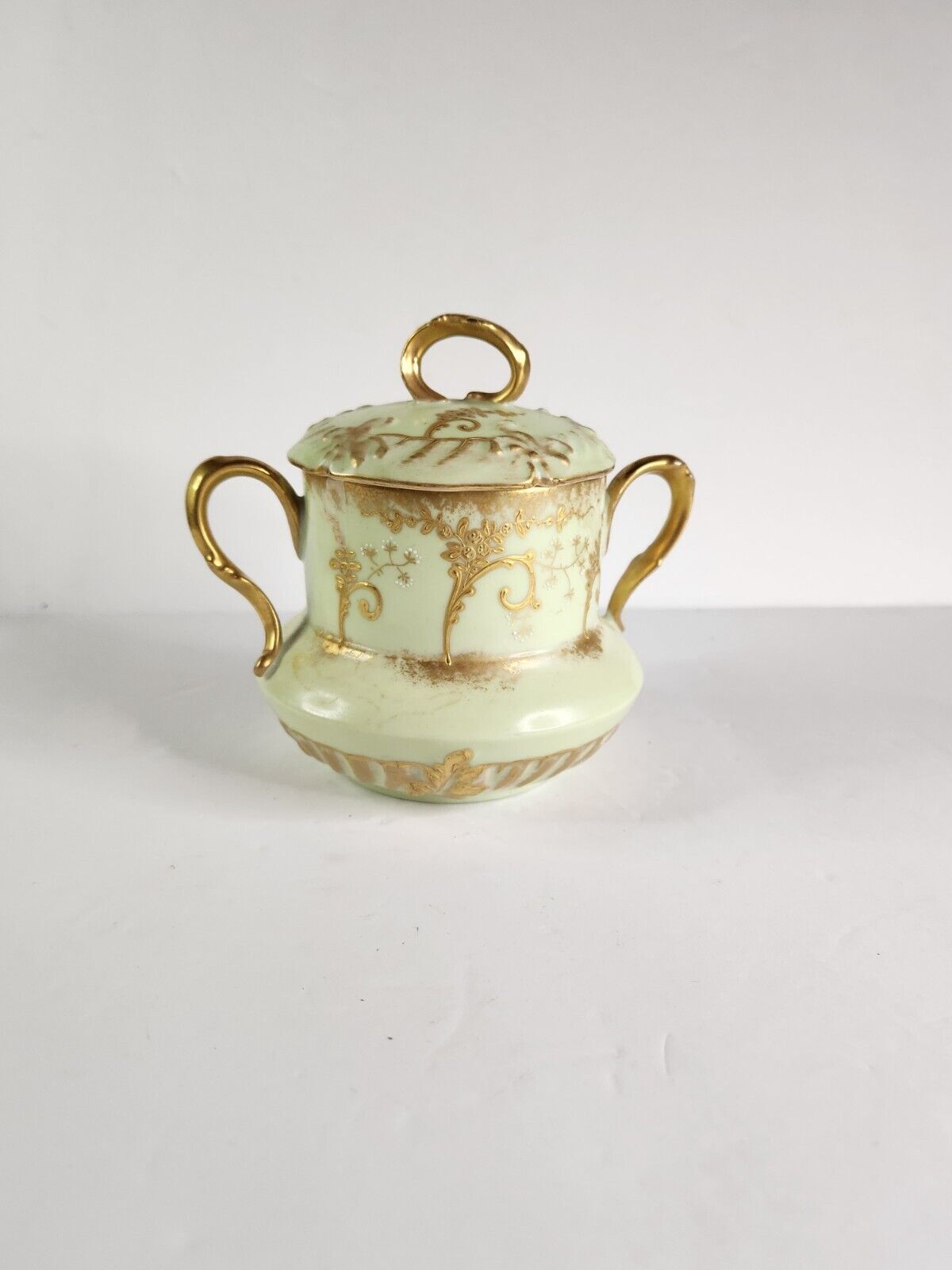 Antique PHL Limoges France Porcelain hand-painted Sugar Bowl 1890-1914