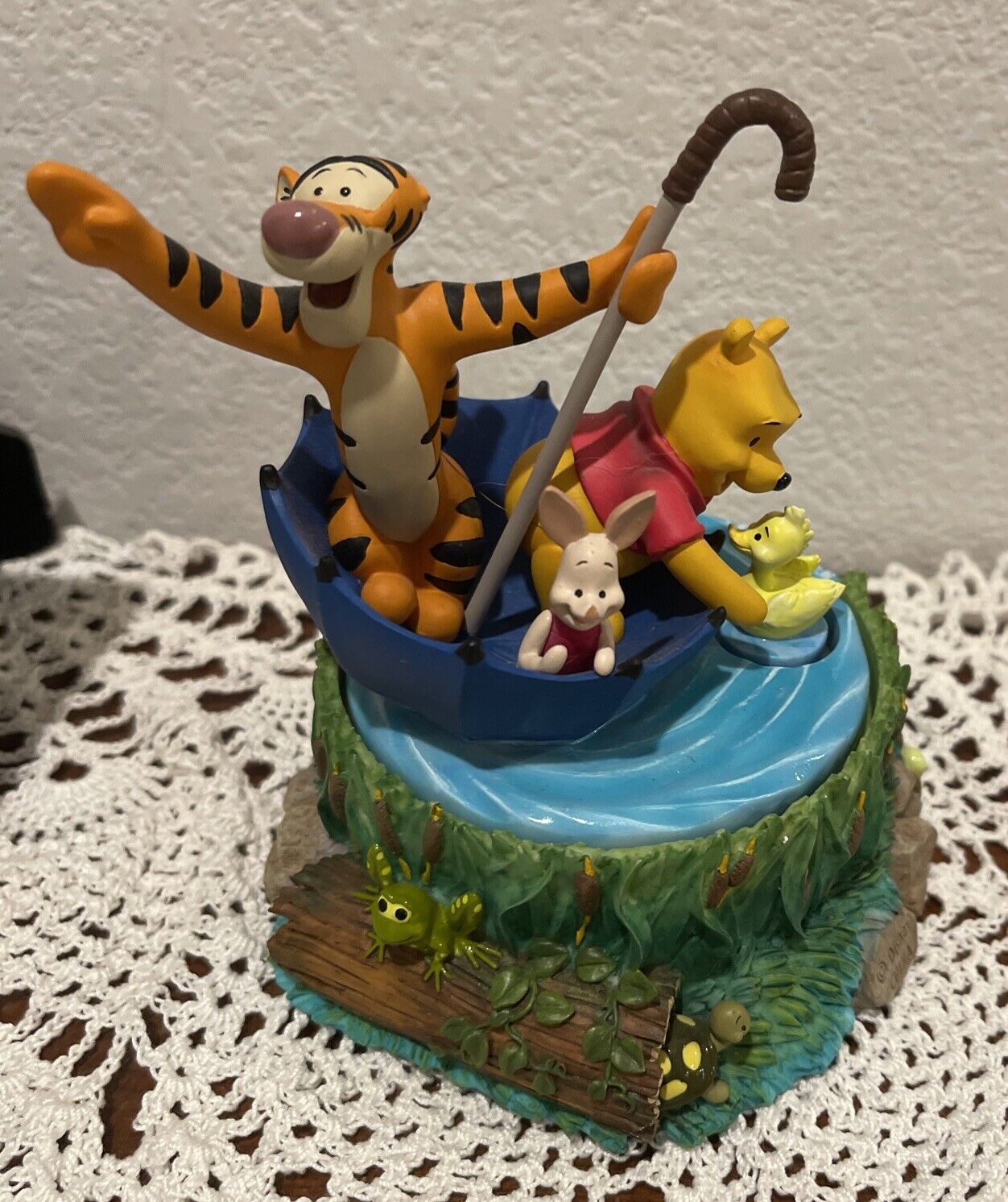 Vintage Rare Winnie The Pooh And Friends Musical Wind Up Spinning