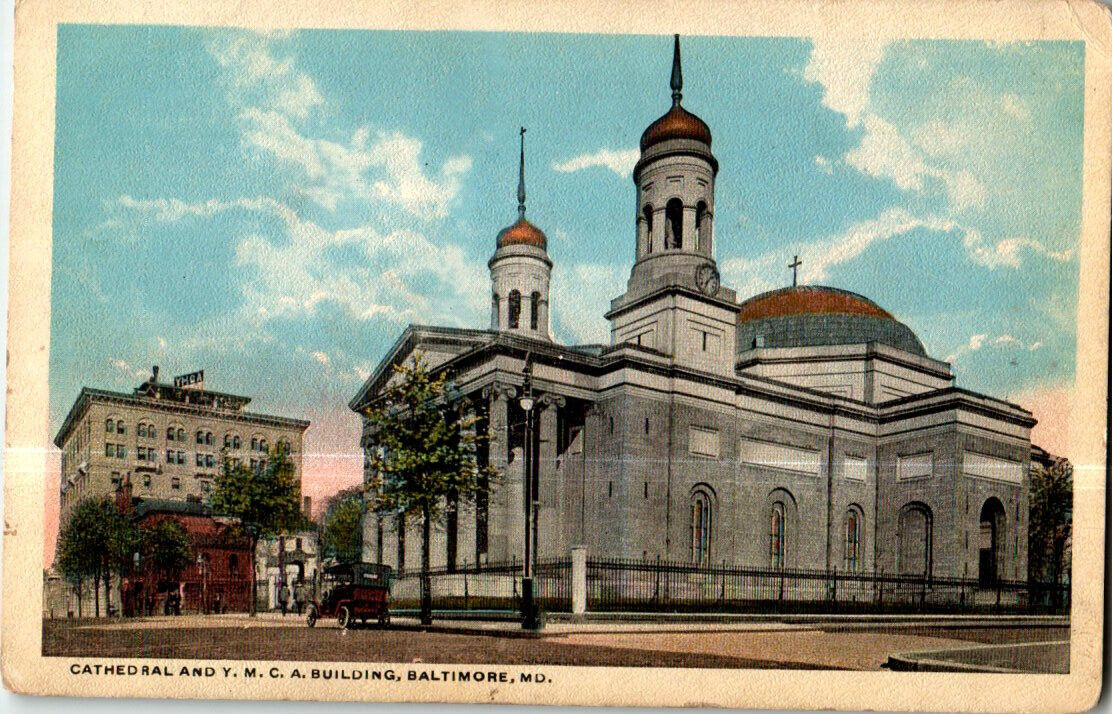 Cathedral & Y. M, C. A. Building, Baltimore, Maryland postcard