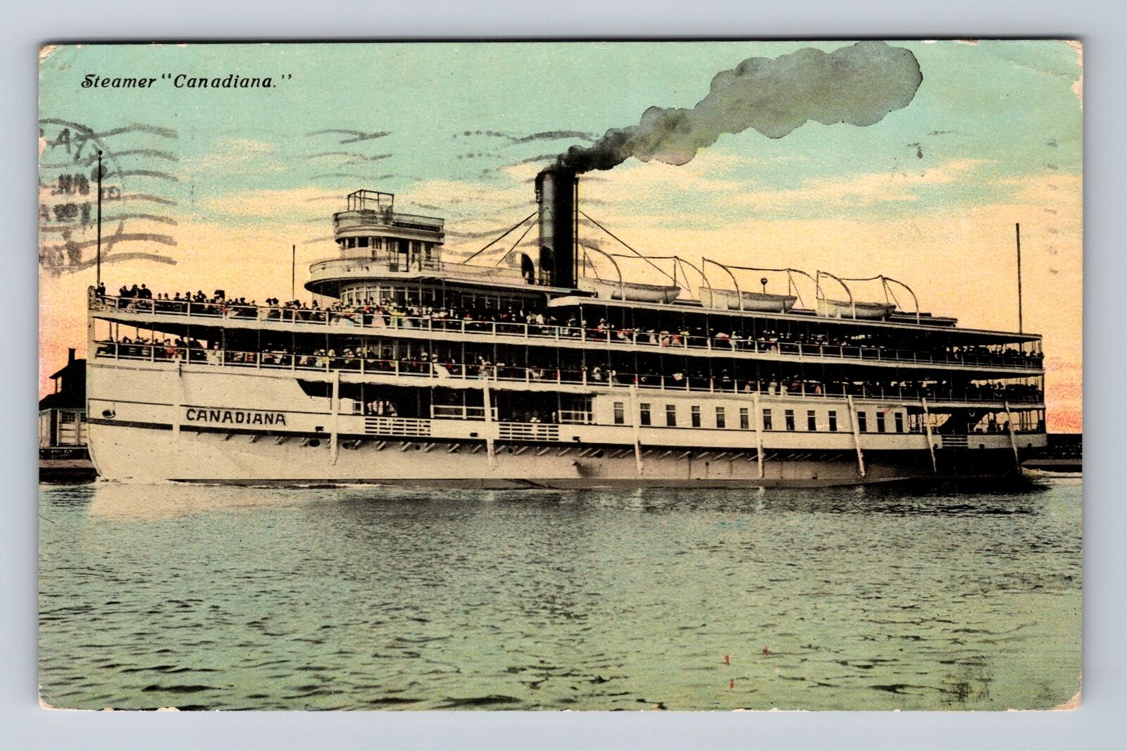 Steamer Canadiana, Ship, Transportation, Antique, Vintage c1911 Postcard