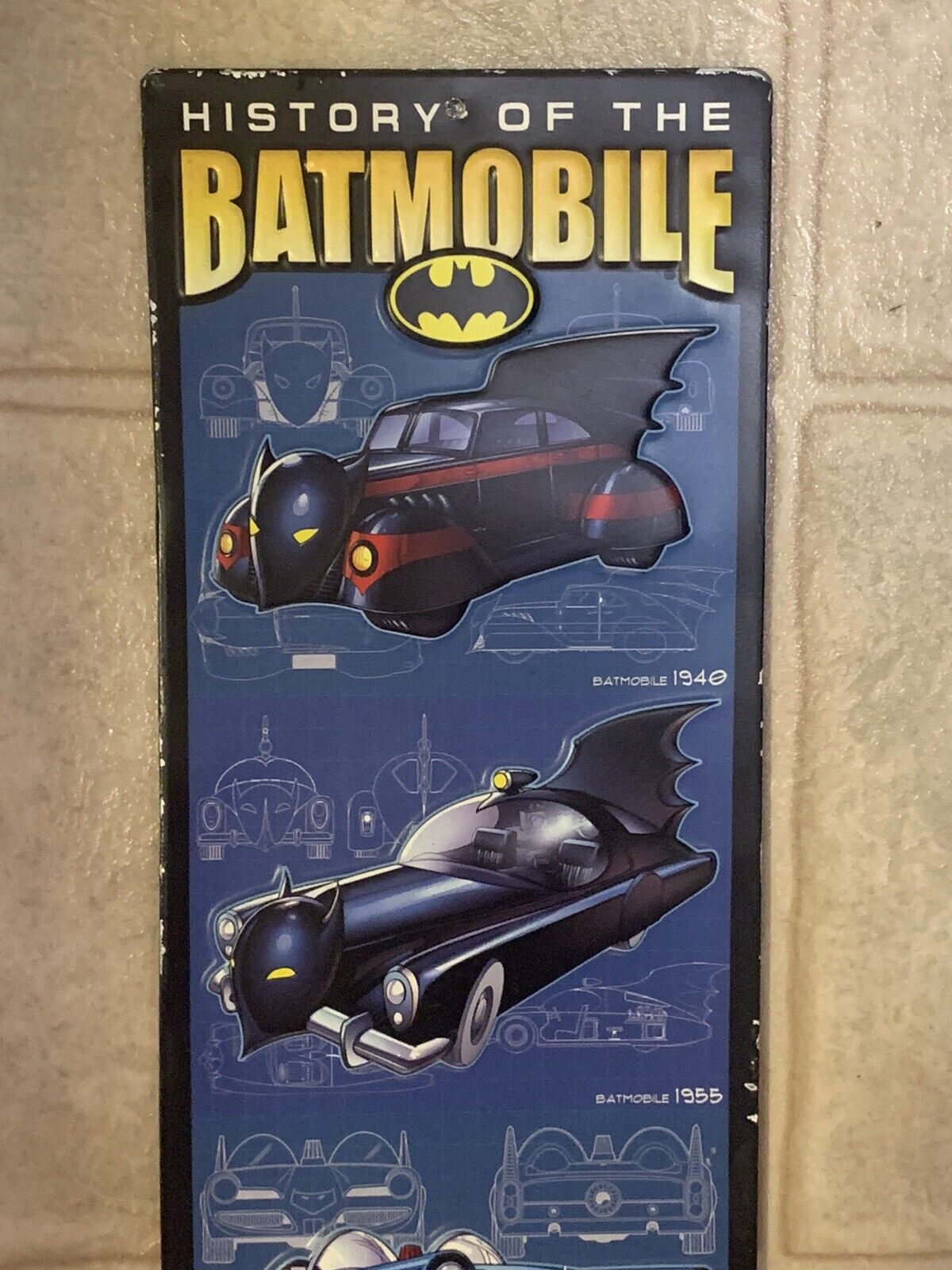 History Of The Batmobile 3D Metal Print DC Comics 2005 VERY RARE 36 inches