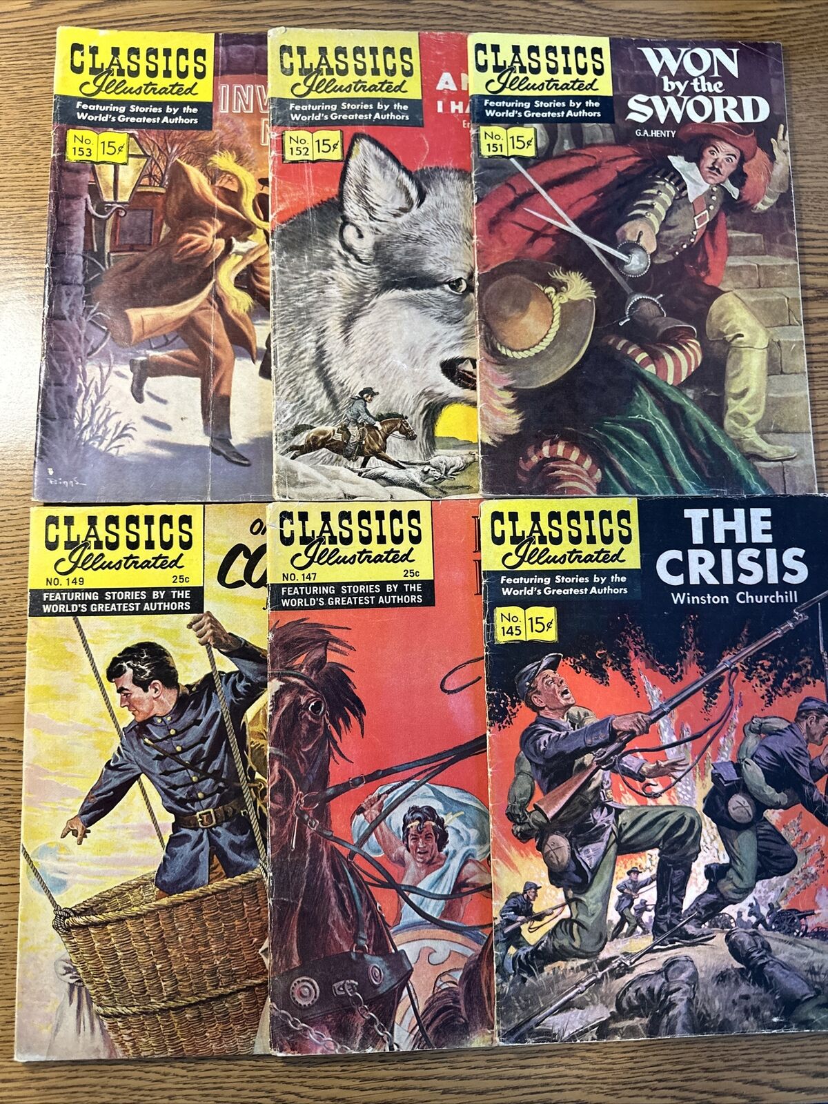Classics Illustrated 145 147 149 151 152 153 Vintage Comic Lot Golden Silver Age
